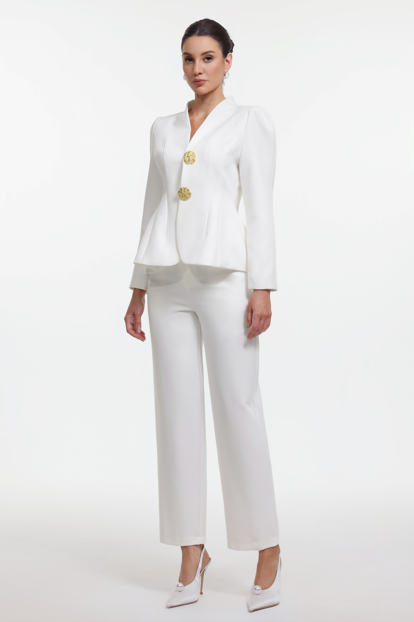 Makani Elegant Tailored Long Sleeve Blazer and Pants Set