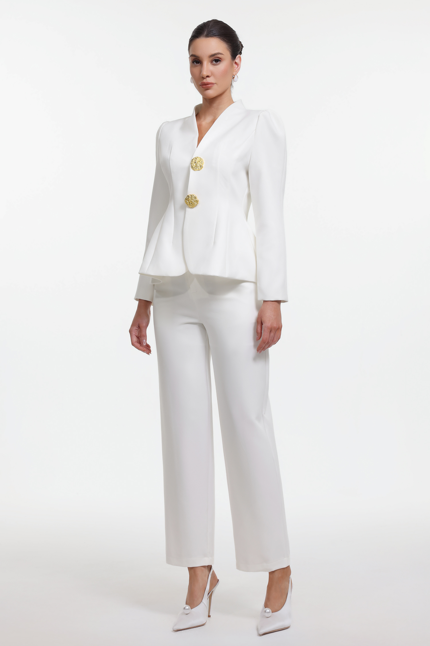 Makani Elegant Tailored Long Sleeve Blazer and Pants Set