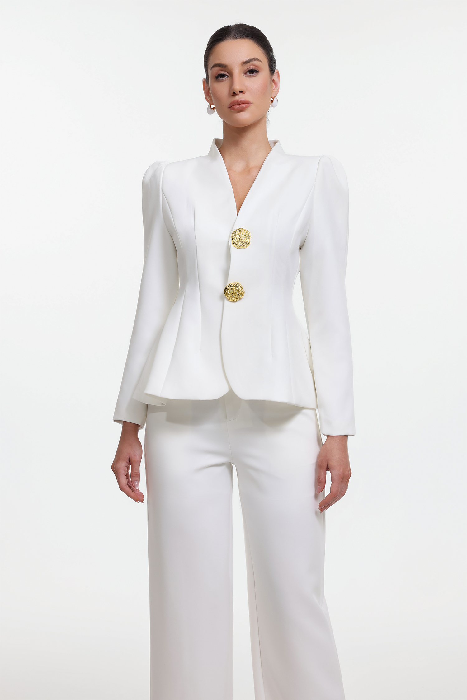 Makani Elegant Tailored Long Sleeve Blazer and Pants Set