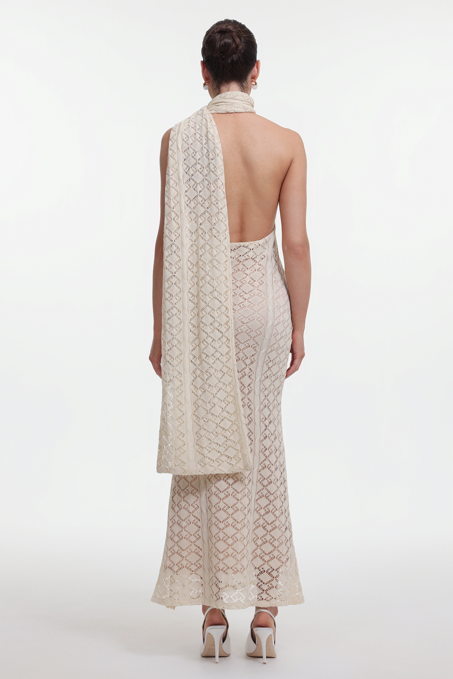 Marley Elegant Contour Wrap Beige Maxi Dress