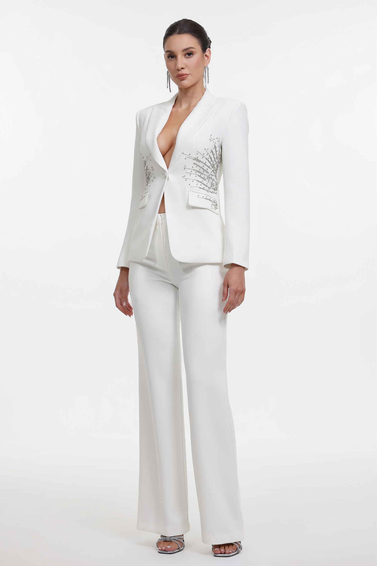Tatiana Chic Tailored Embellished Blazer and Pants Set