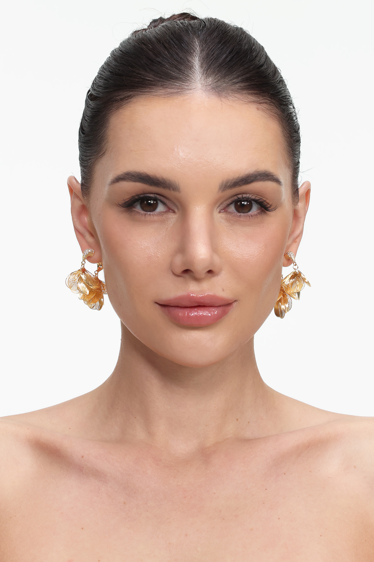 Nahla Floral Linear Petal Earrings