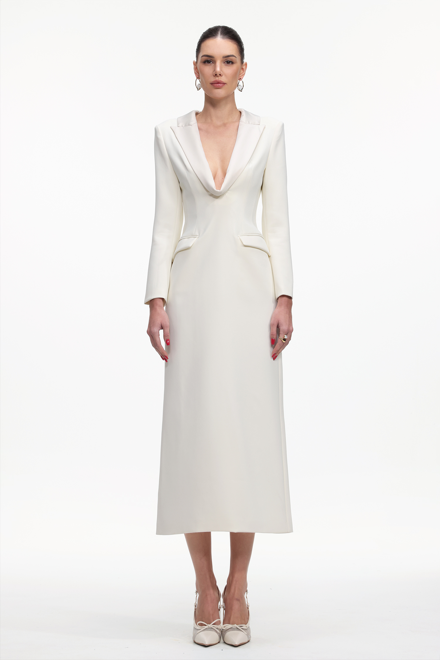 Kaitlyn Elegant Tailored Long Sleeve Woven Blazer Dress