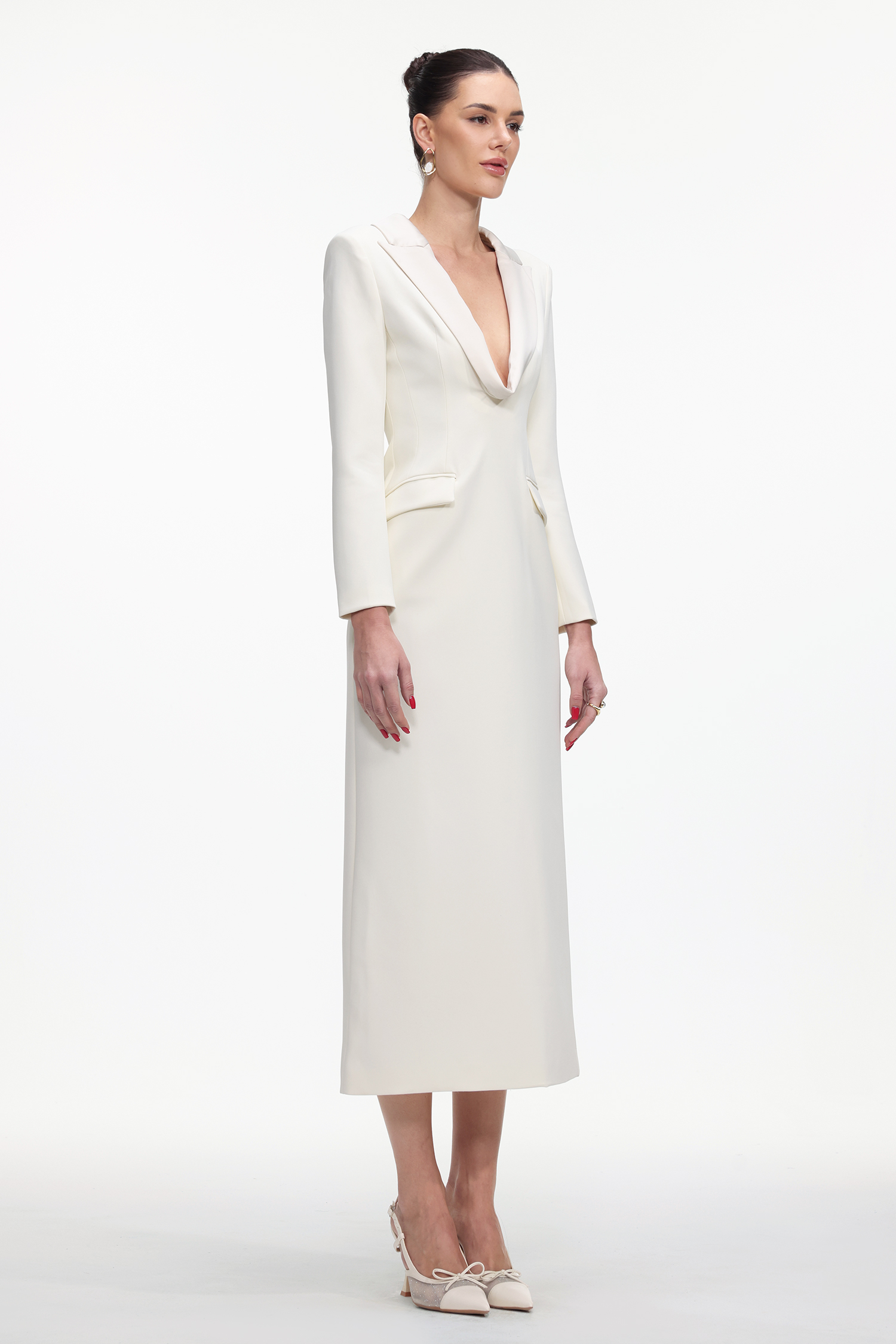 Kaitlyn Elegant Tailored Long Sleeve Woven Blazer Dress