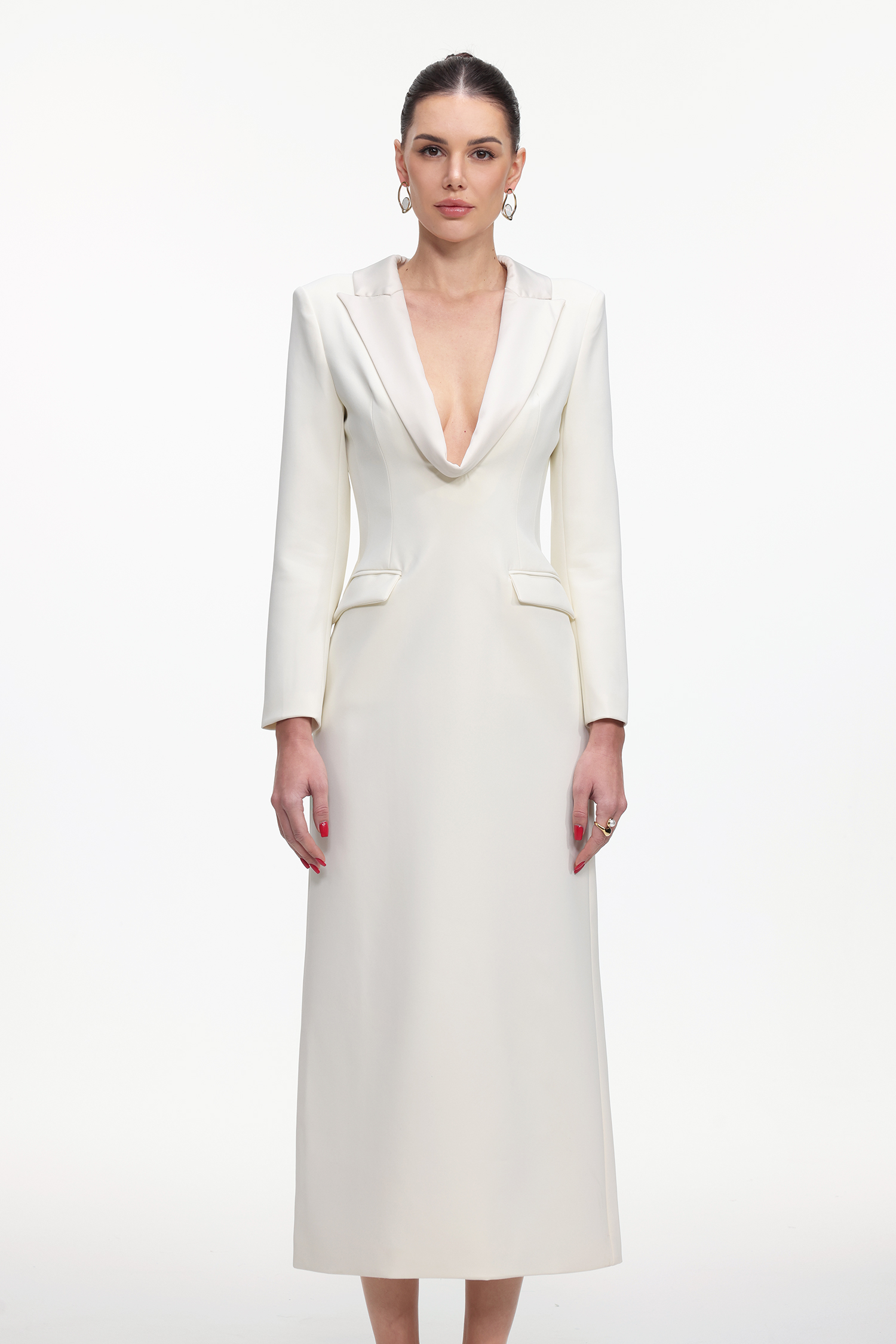 Kaitlyn Elegant Tailored Long Sleeve Woven Blazer Dress