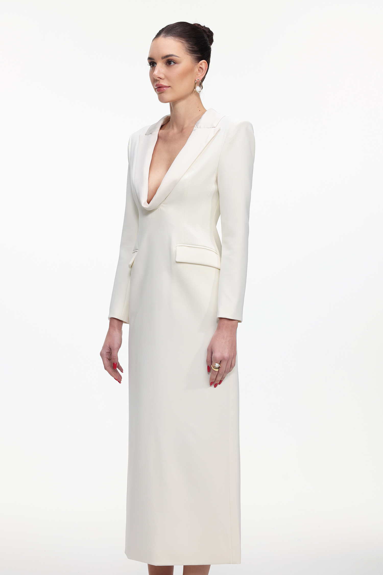 Kaitlyn Elegant Tailored Long Sleeve Woven Blazer Dress