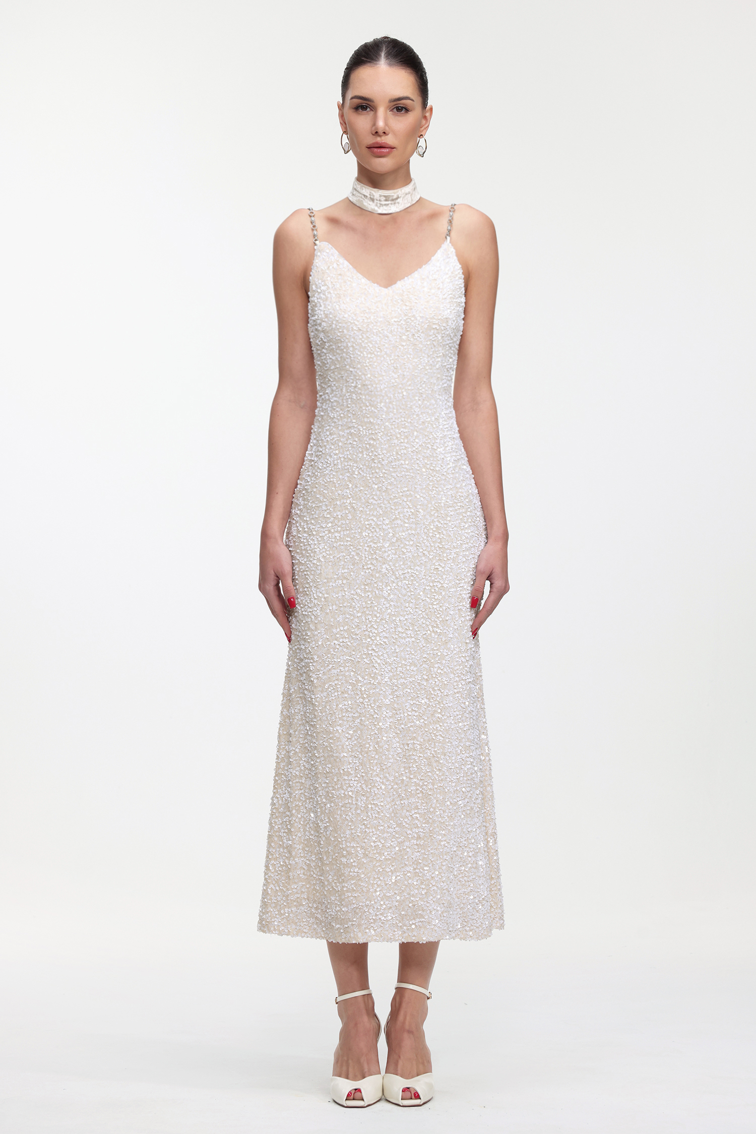 Kasuni Elegant Contour Sleeveless Textured Knit Maxi Dress