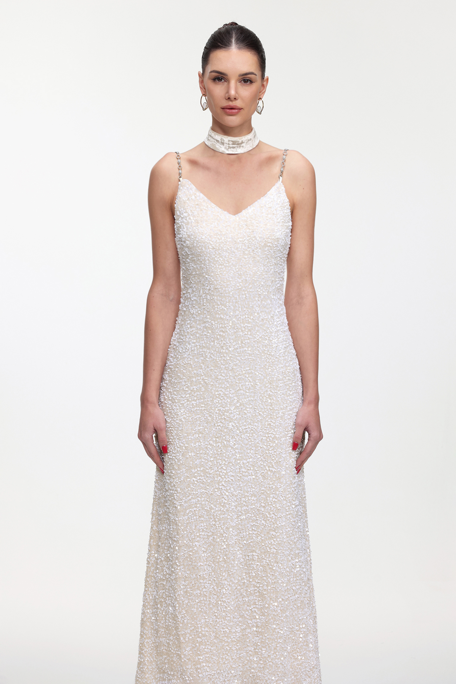 Kasuni Elegant Contour Sleeveless Textured Knit Maxi Dress