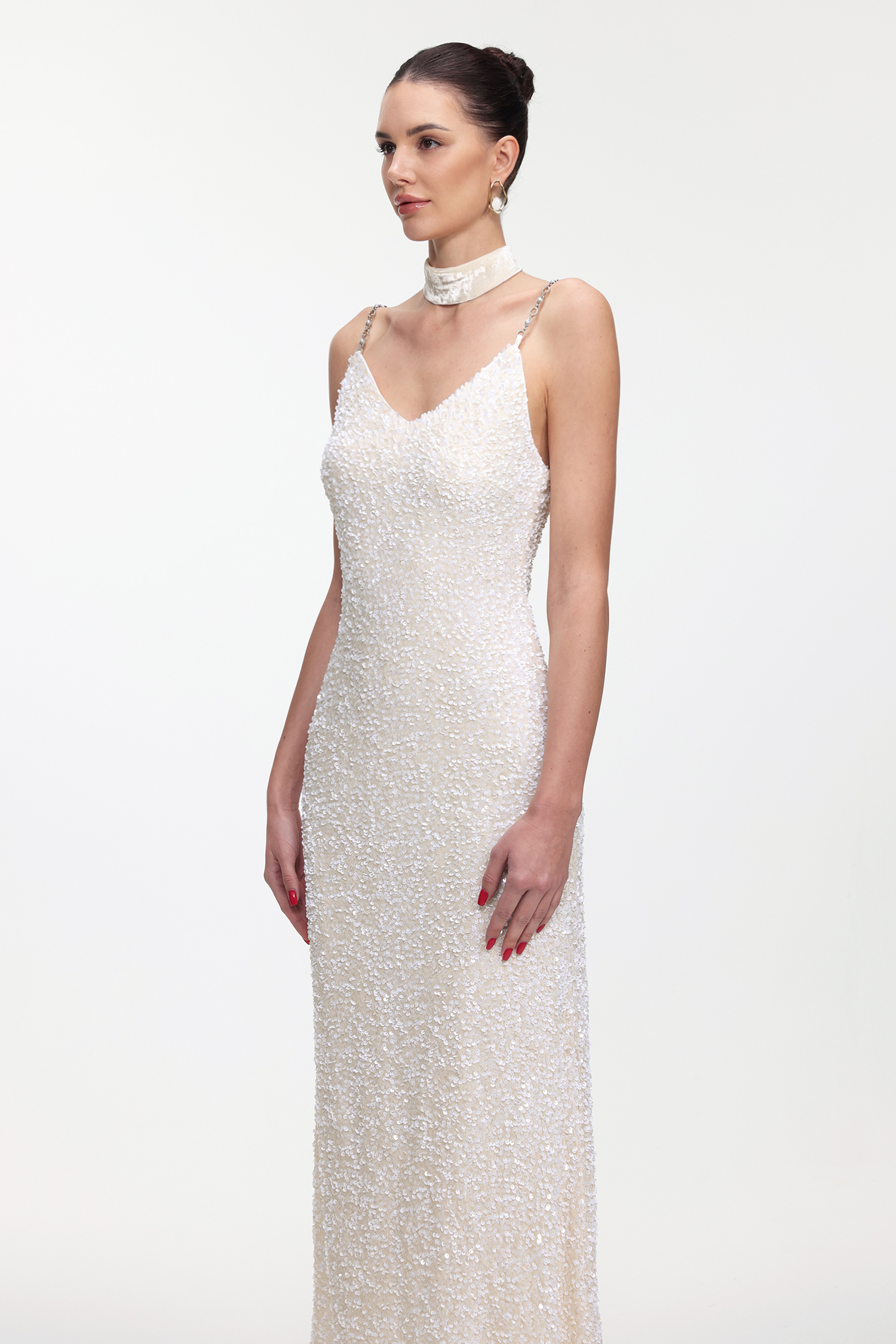 Kasuni Elegant Contour Sleeveless Textured Knit Maxi Dress