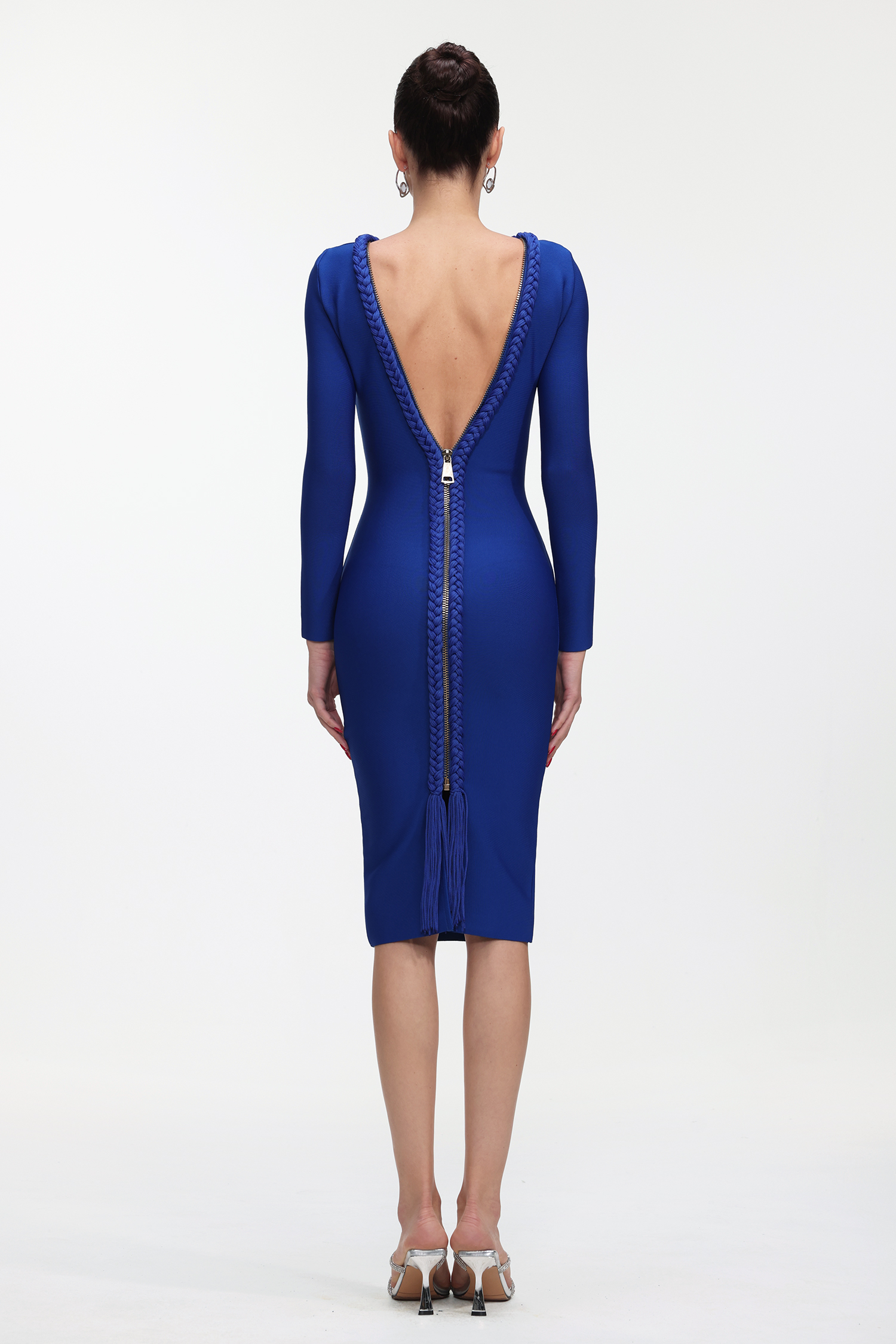 Inez Classic Contour Long Sleeve Bandage Midi Dress