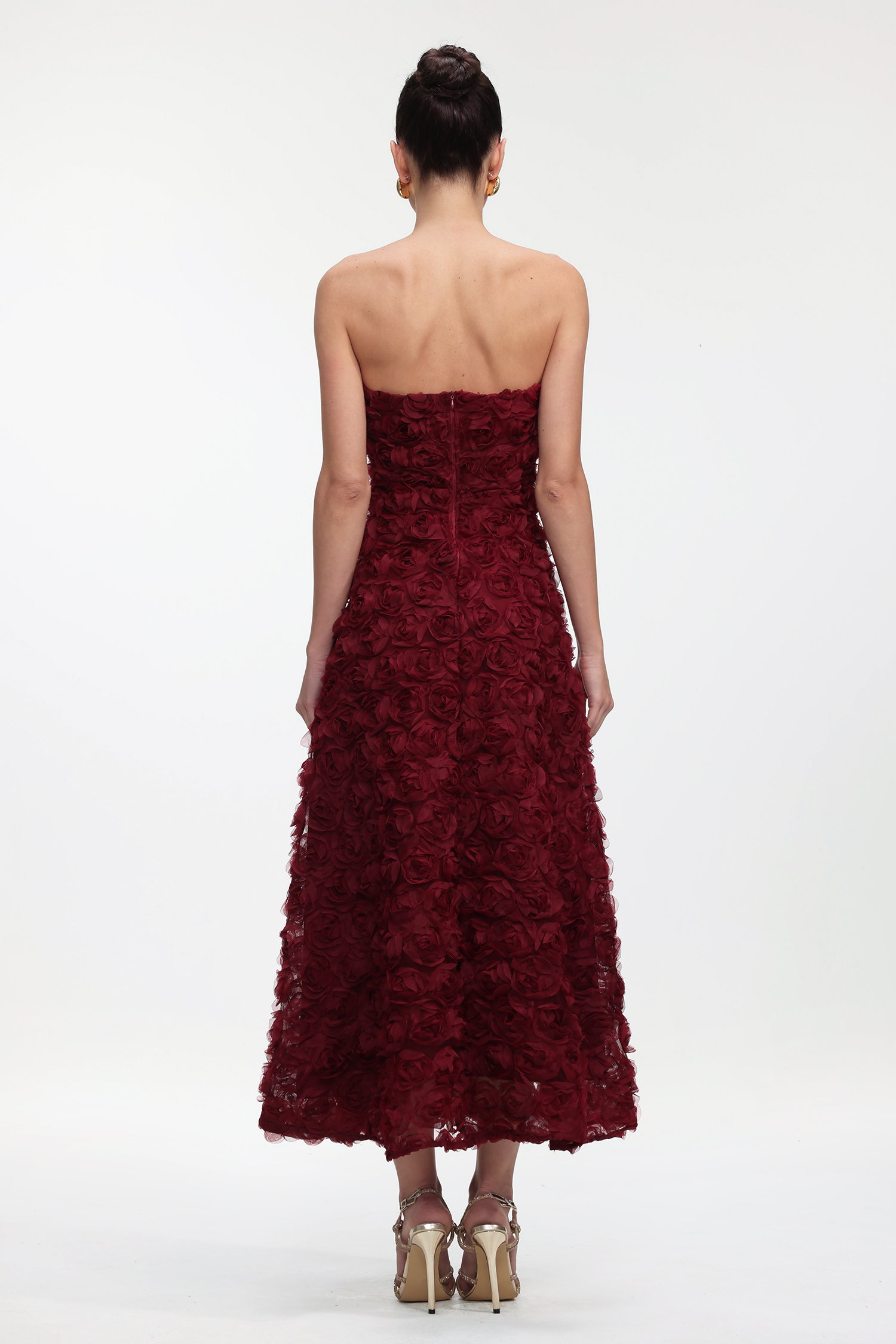 Sloan Romantic Contour Strapless Floral Maxi Dress