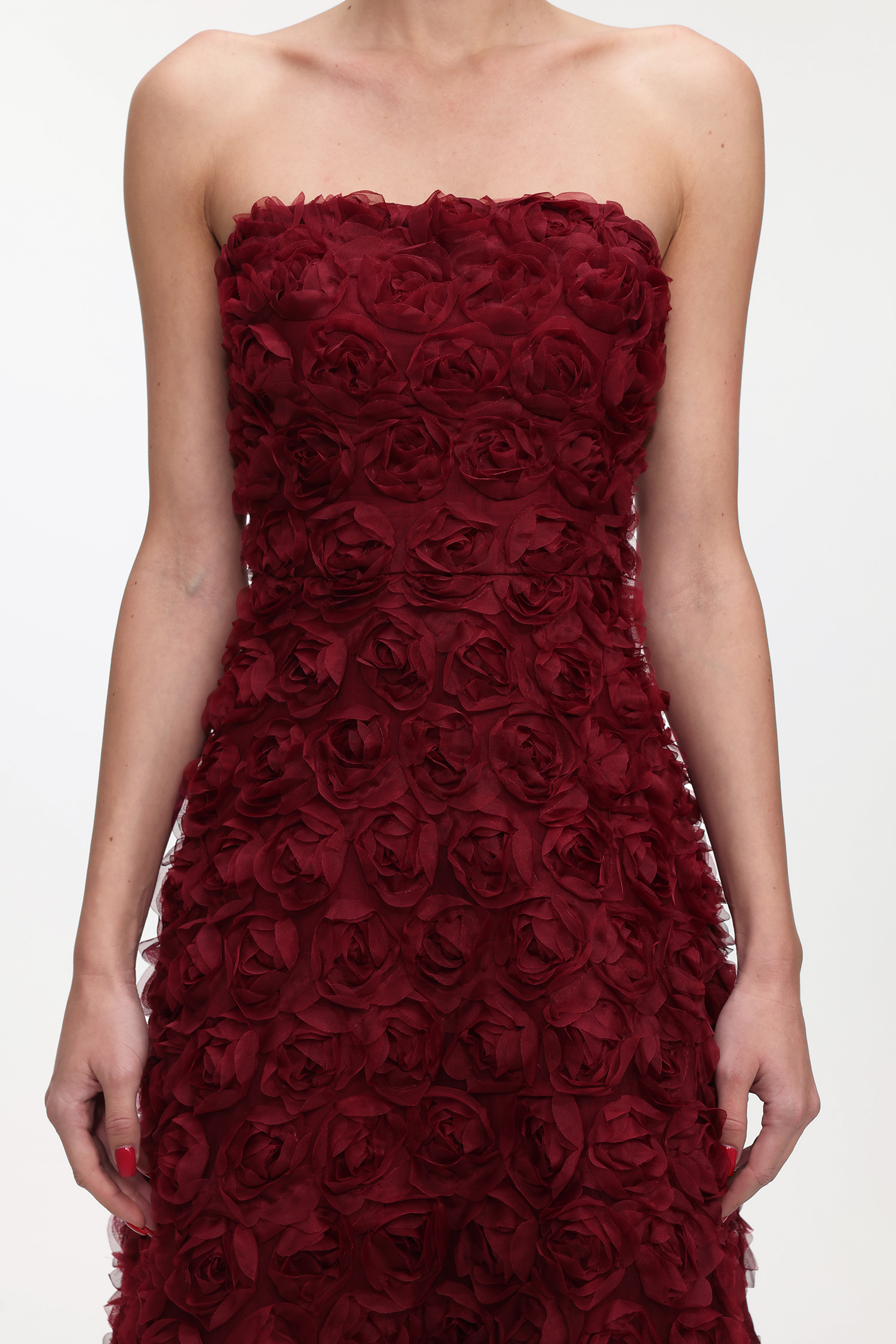 Sloan Romantic Contour Strapless Floral Maxi Dress