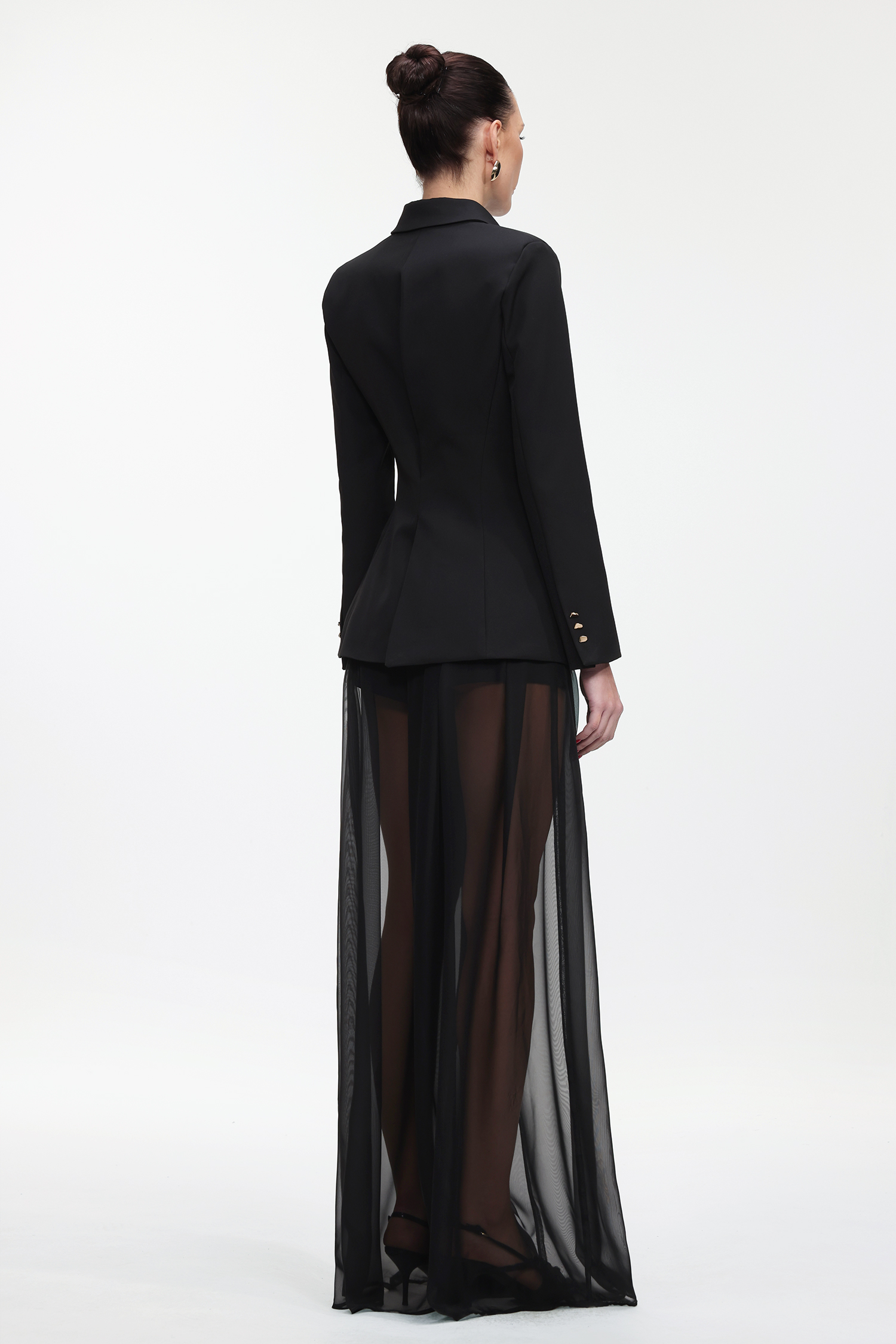 Kerade Classic Tailored Long Sleeve Pleated Metal Buckle Blazer