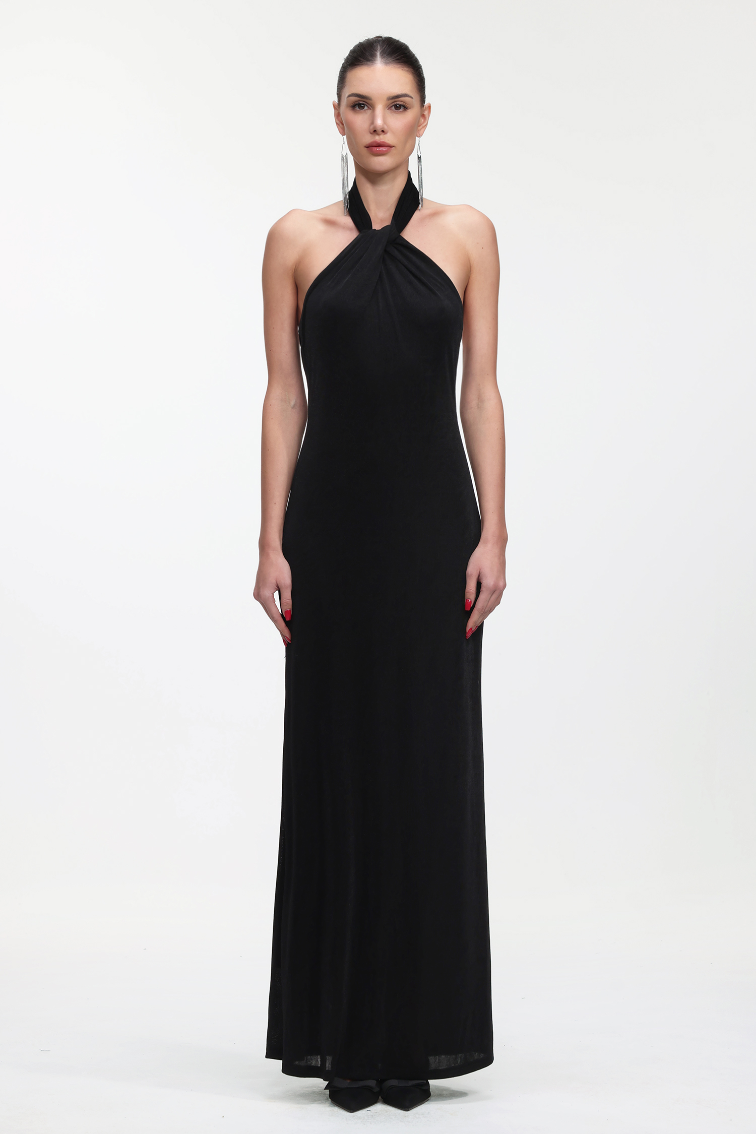 Trosy Classic Contour Halter Knit Maxi Dress