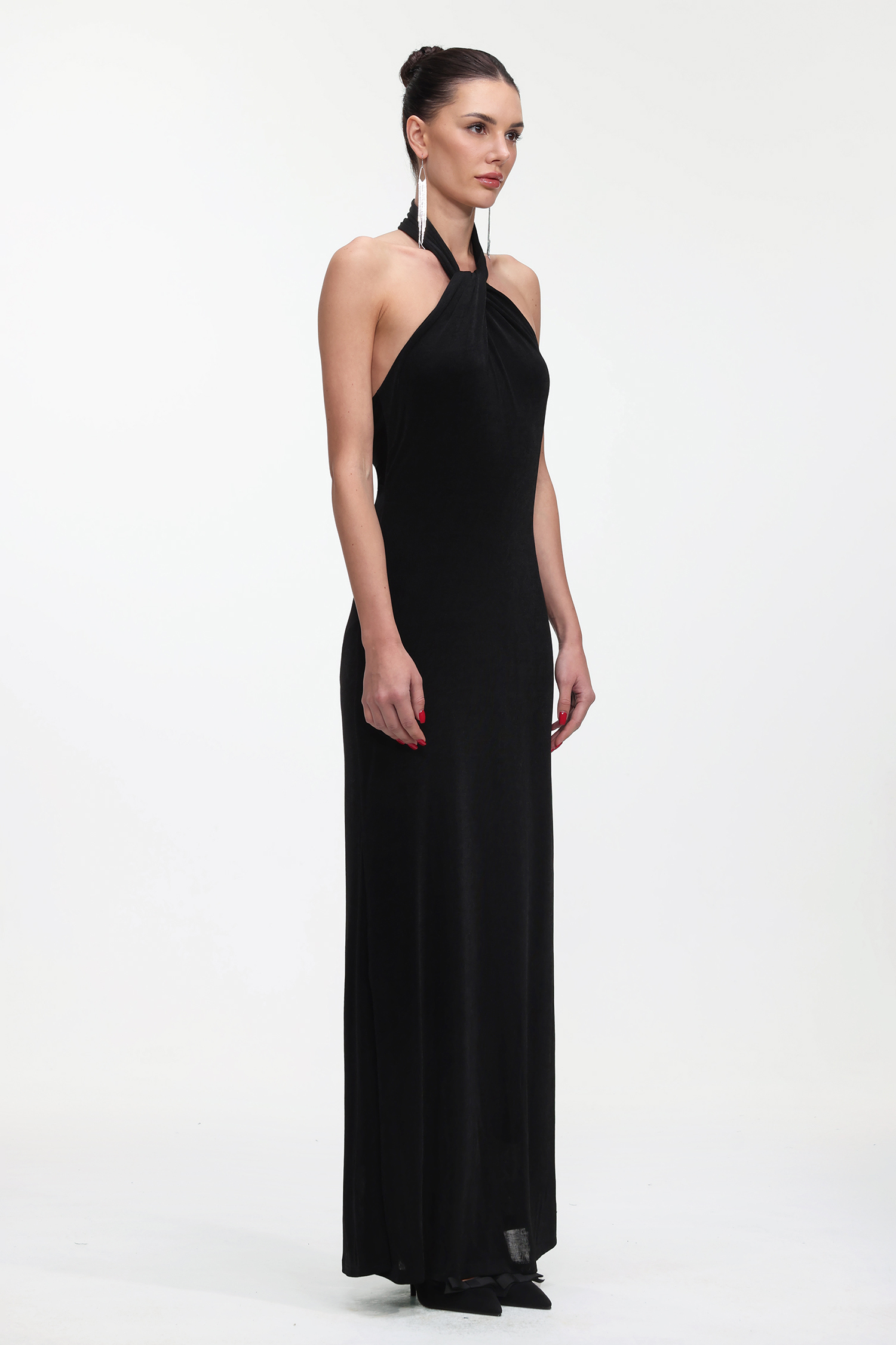 Trosy Classic Contour Halter Knit Maxi Dress