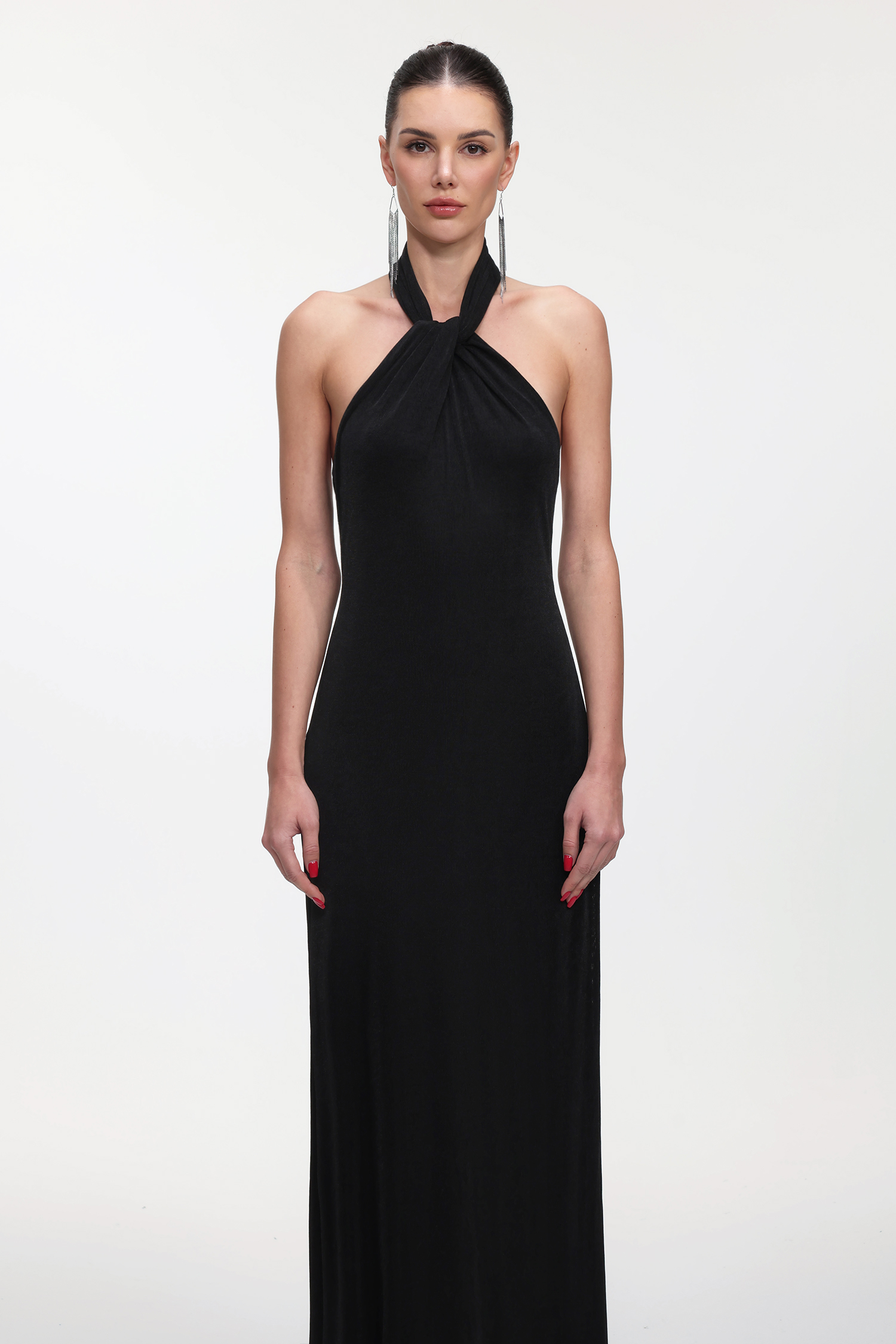 Trosy Classic Contour Halter Knit Maxi Dress