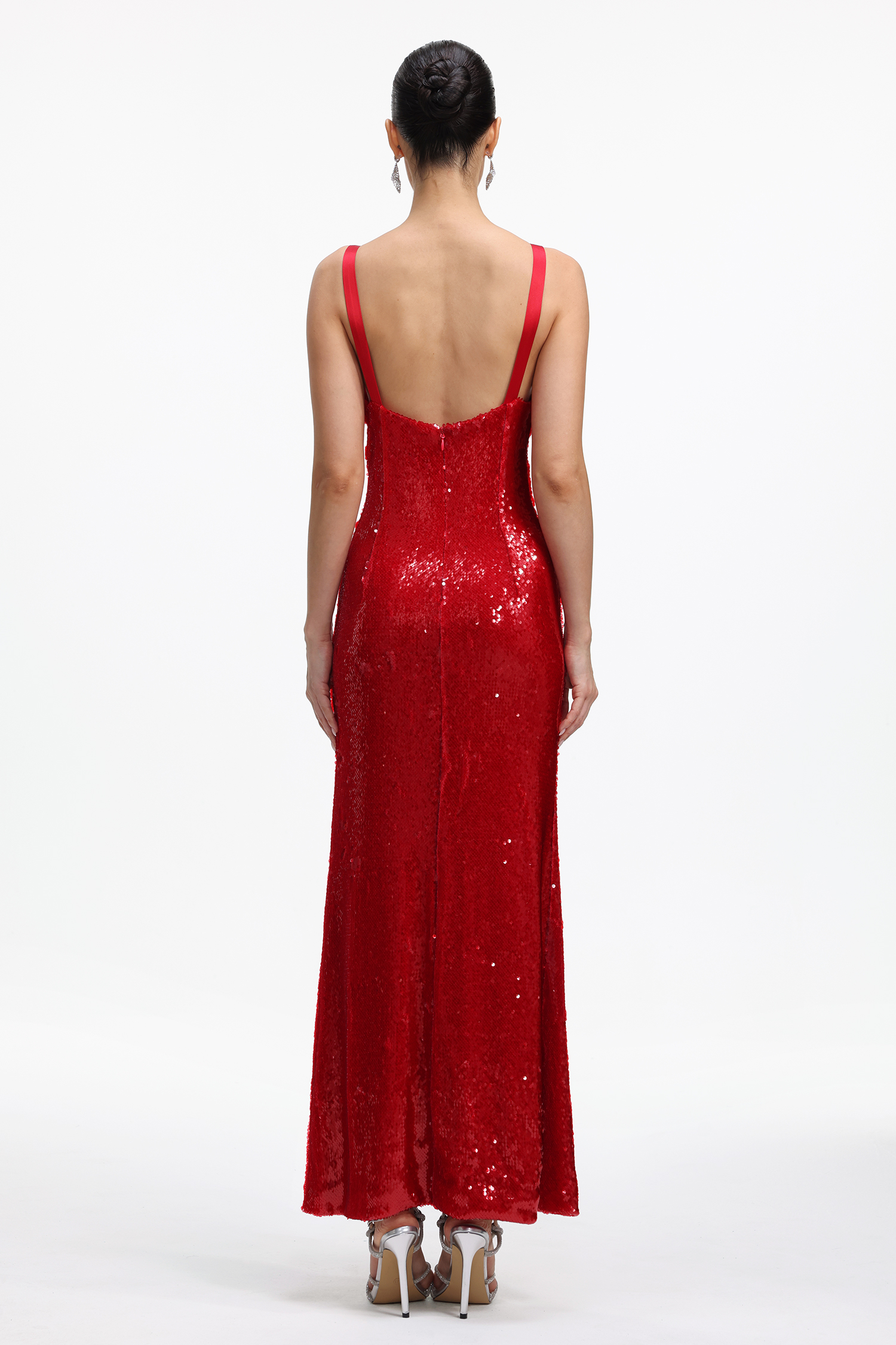 Elysande Glamorous Contour V neck Sequin Maxi Dress