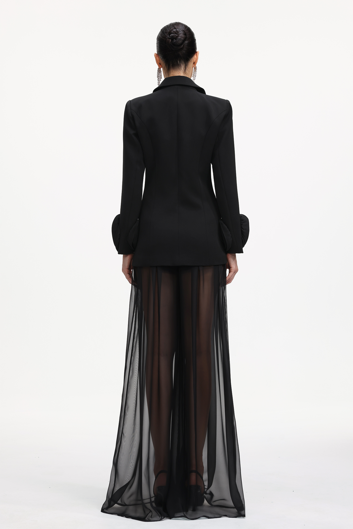 Jussi Chic Tailored Long Sleeve Floral Blazer