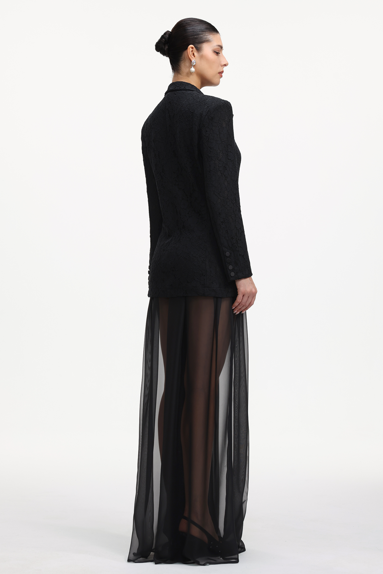 Ralaya Classic Tailored Long Sleeve Lace Blazer