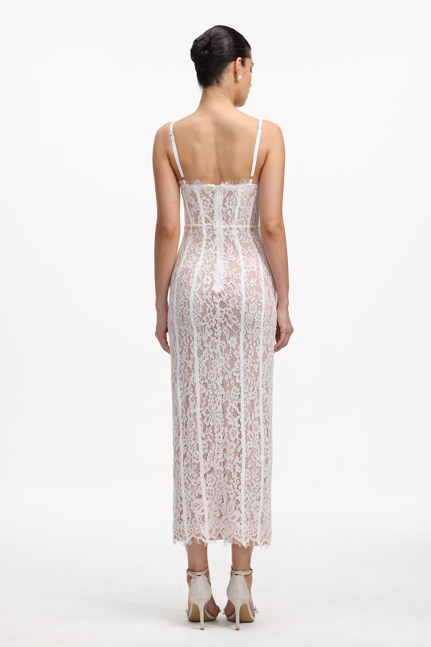 Trosy Romantic Cinched Waist Corset Lace Maxi Dress