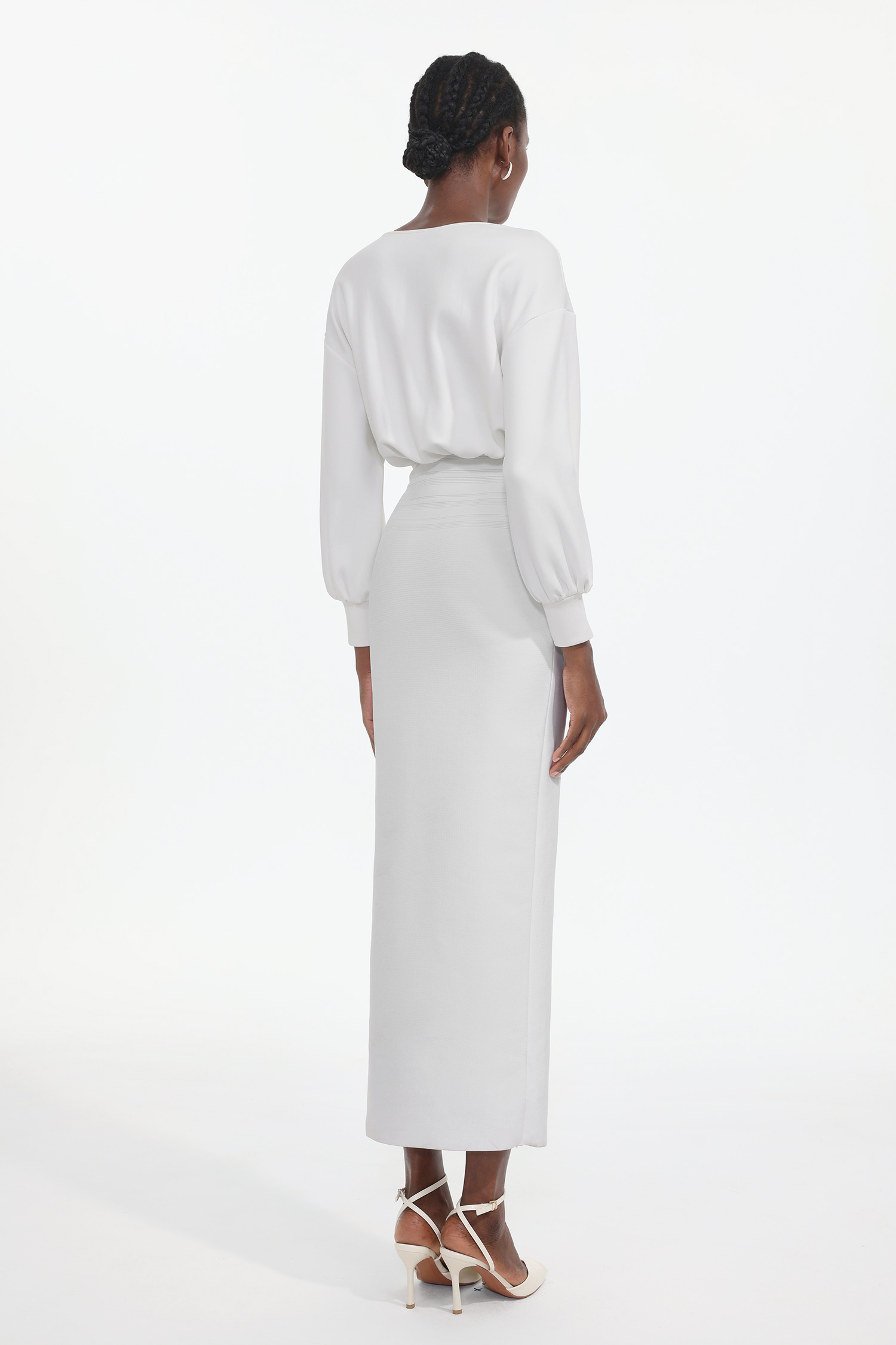 Taffy Classic Cinched Waist Long Sleeve Woven Maxi Dress