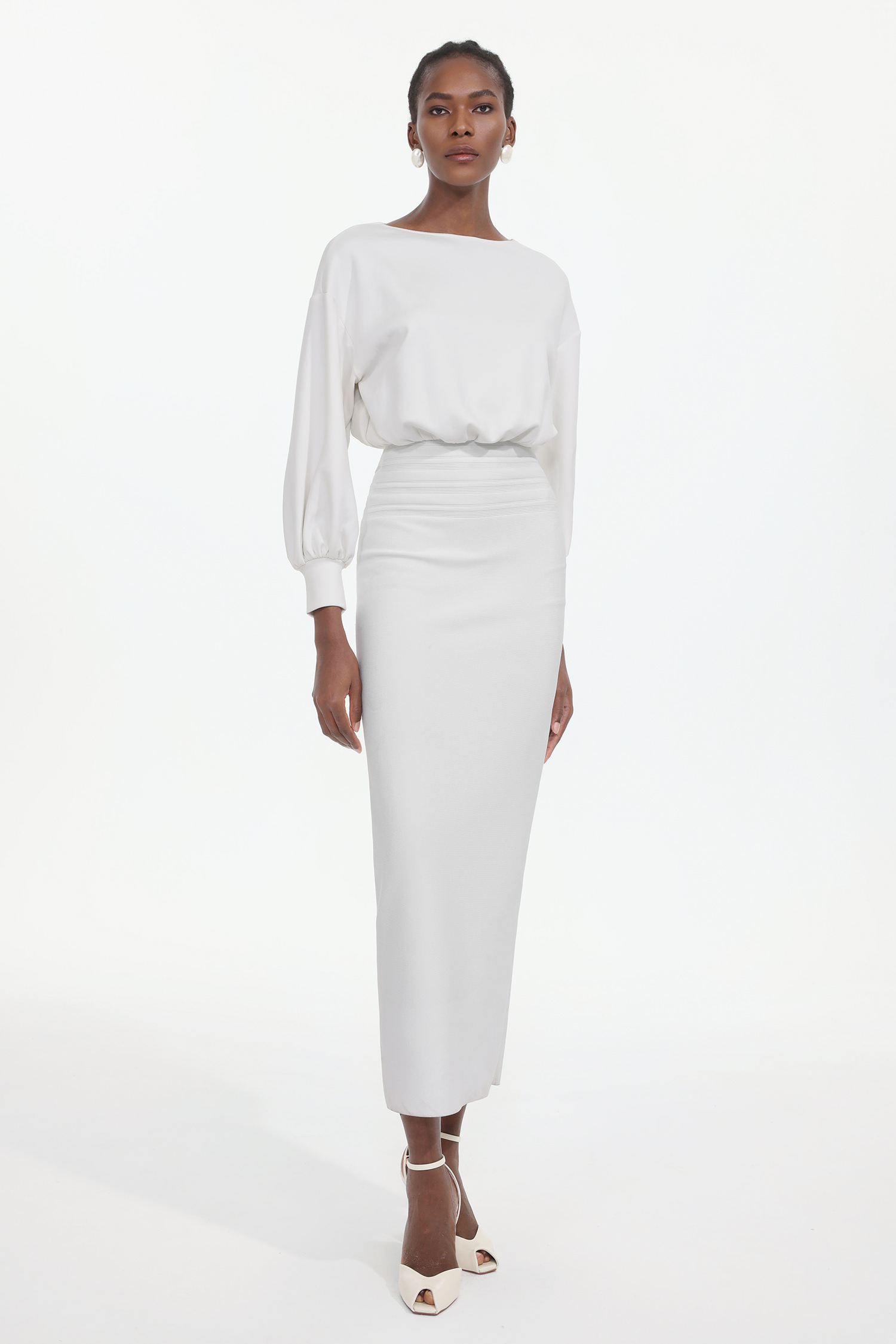 Taffy Classic Cinched Waist Long Sleeve Woven Maxi Dress