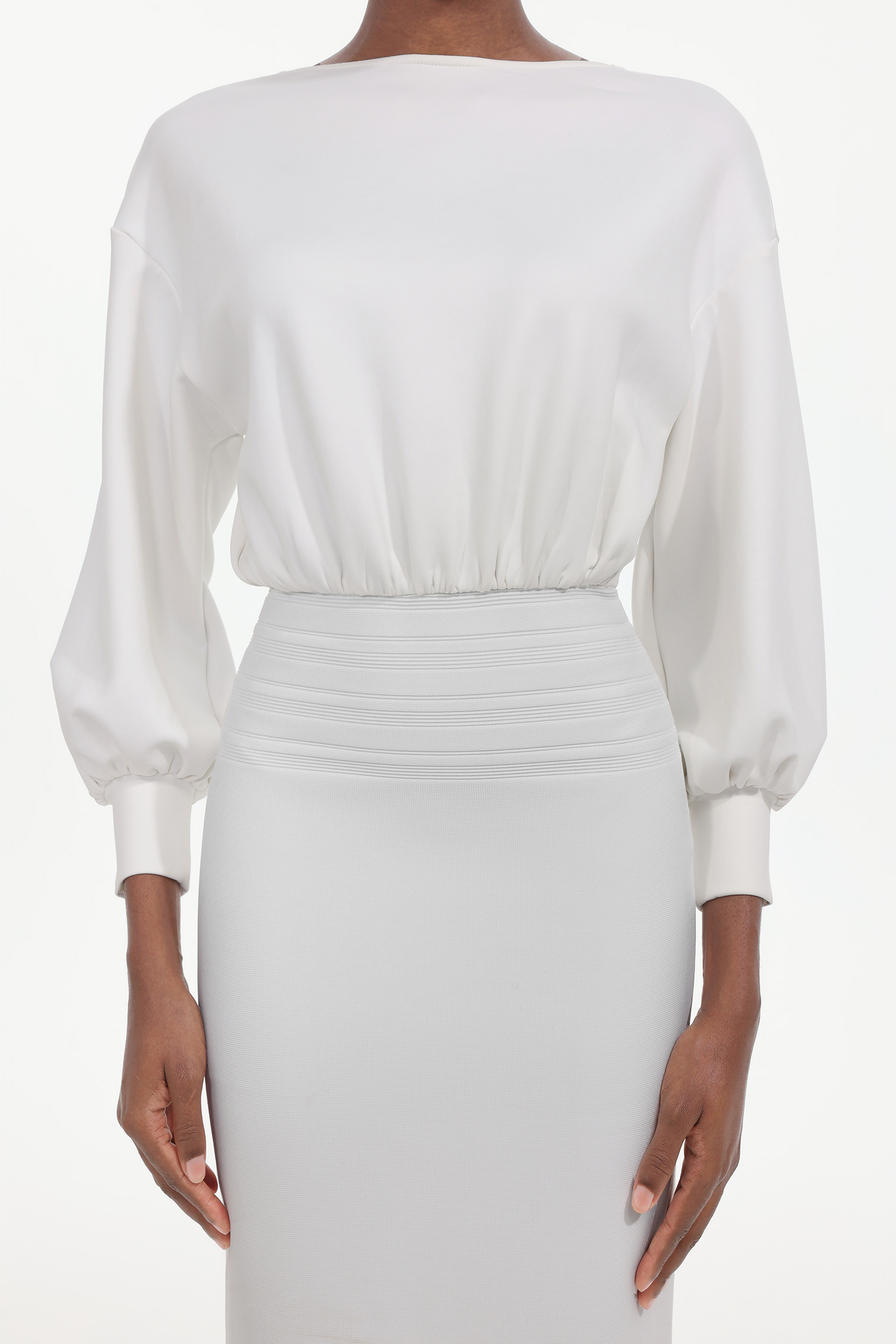 Taffy Classic Cinched Waist Long Sleeve Woven Maxi Dress