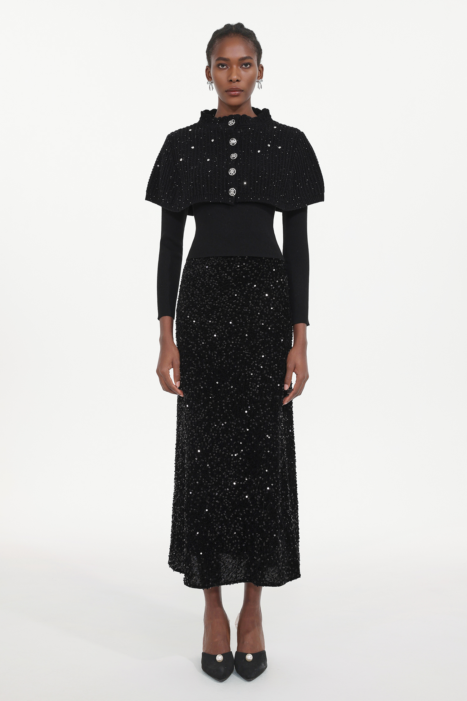 Winmy Elegant Embellished Sequin Three-Piece Set