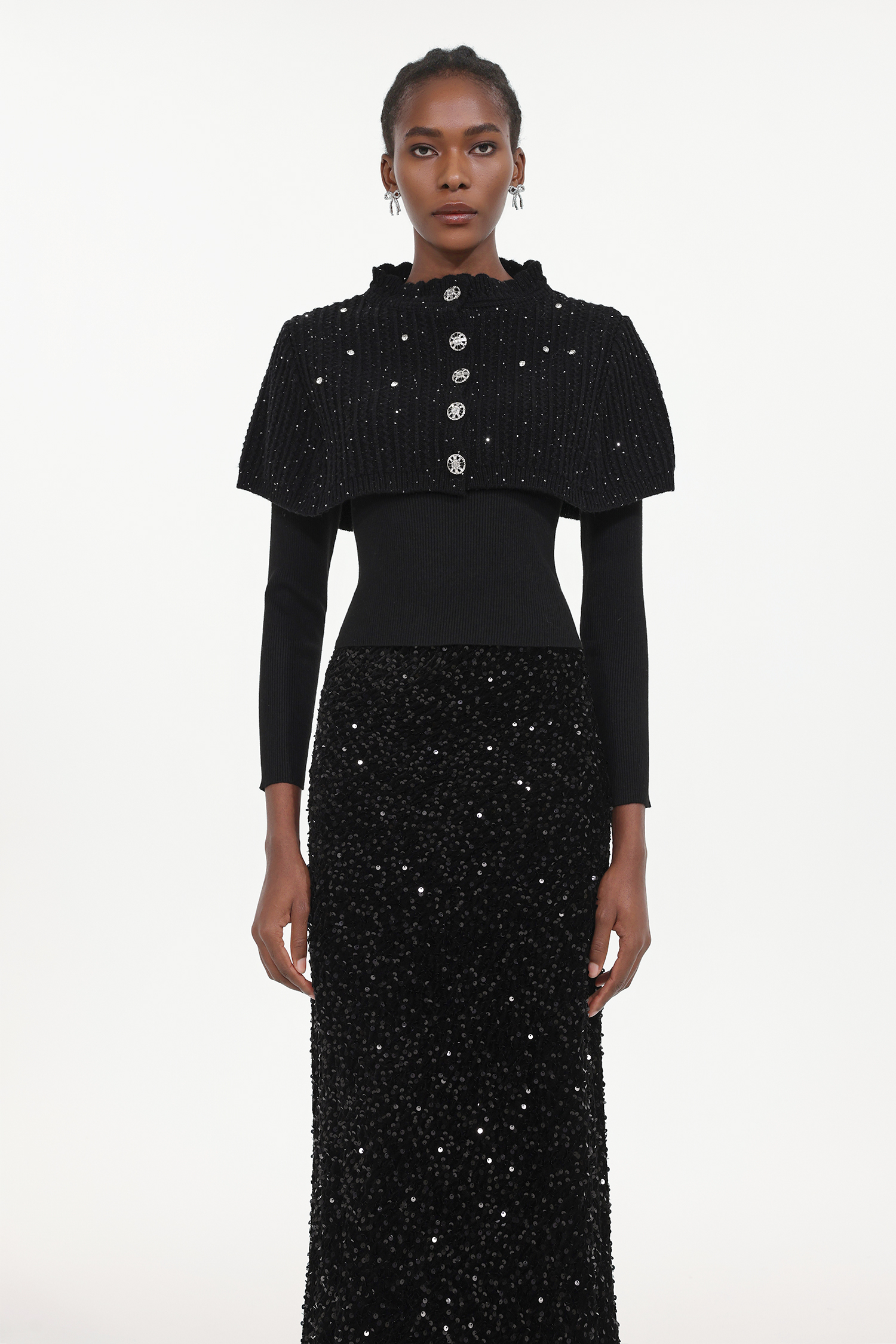 Winmy Elegant Embellished Sequin Three-Piece Set