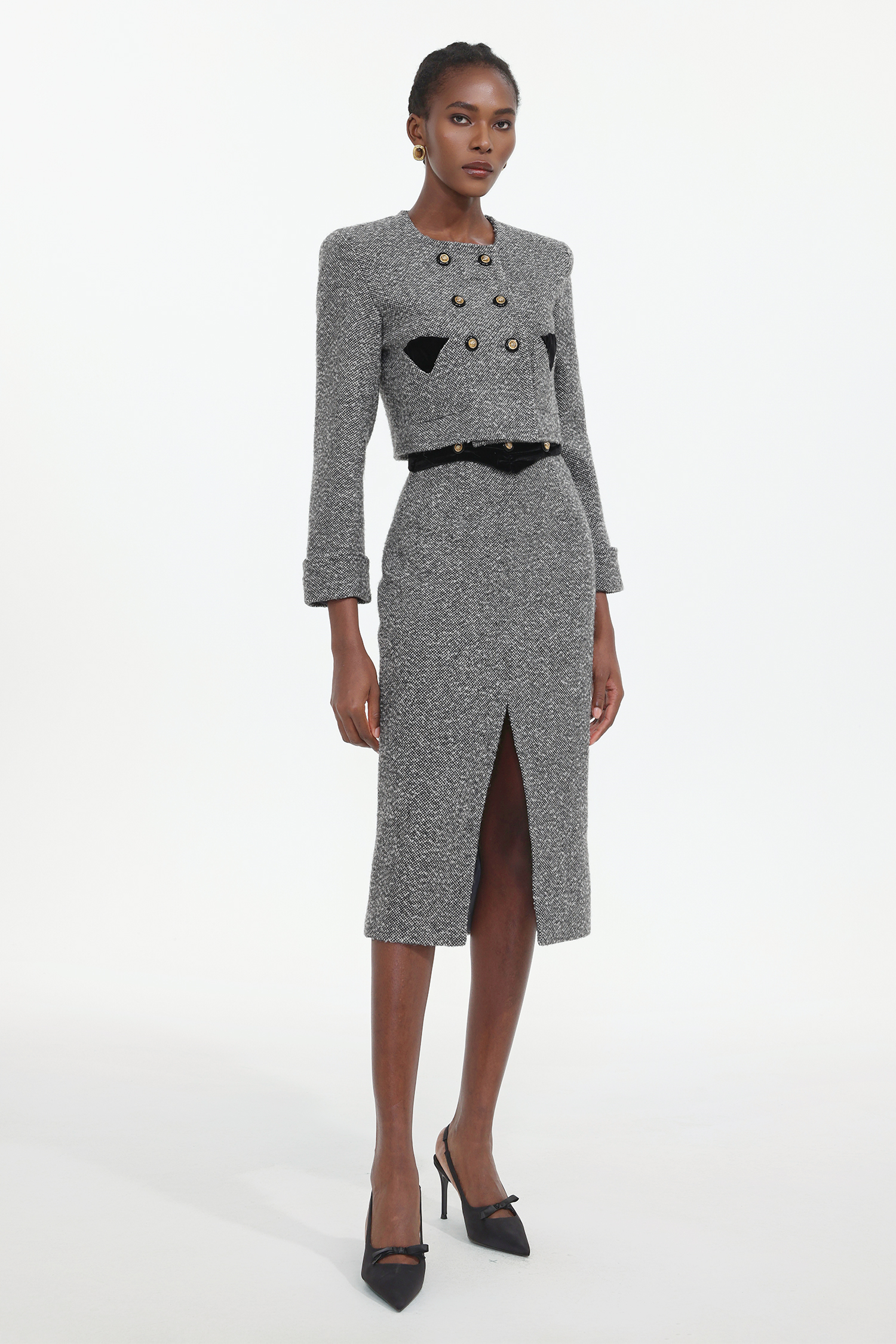 Lilani Classic Tailored Woven Top And Skirt Two-Piece Set