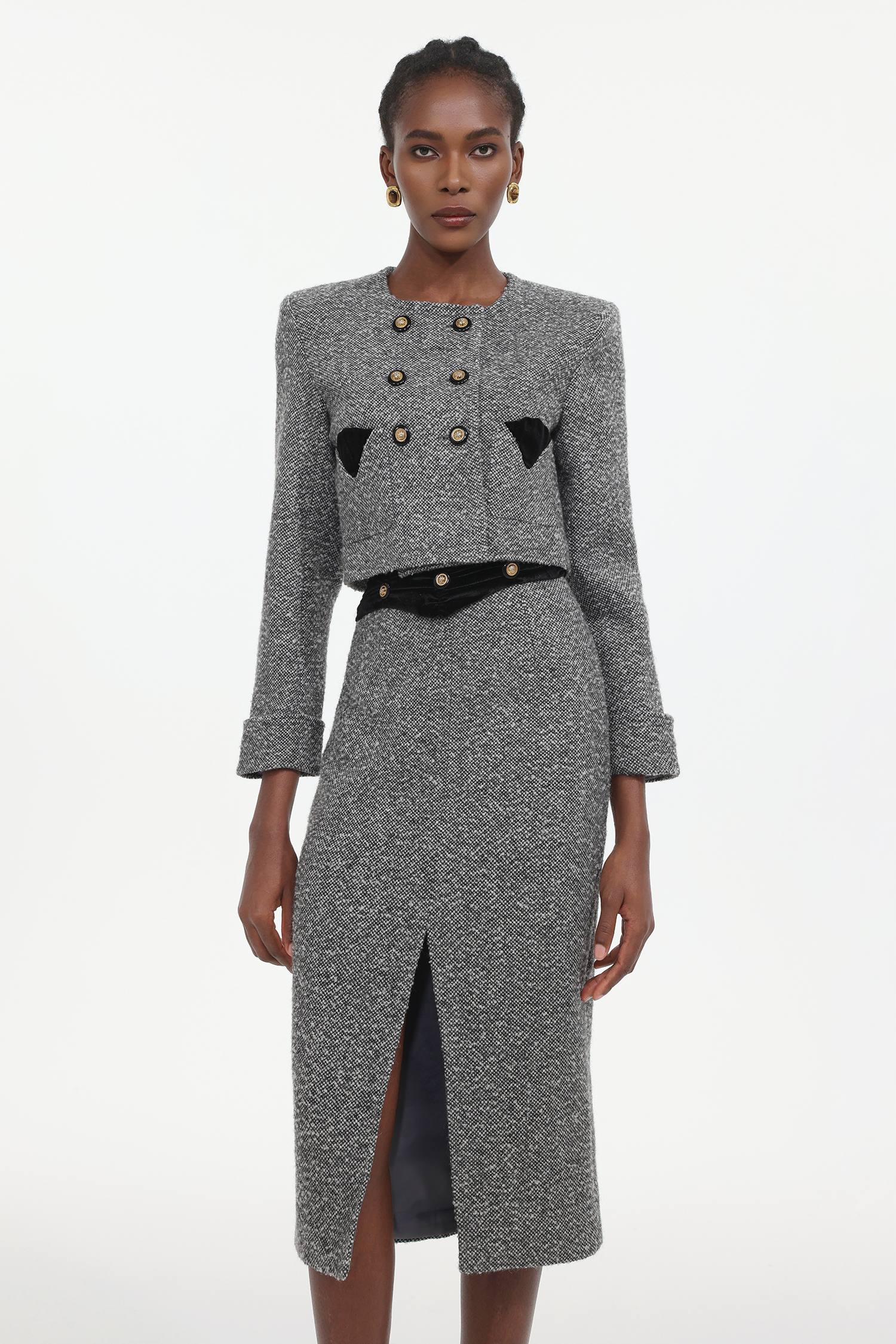 Lilani Classic Tailored Woven Top And Skirt Two-Piece Set