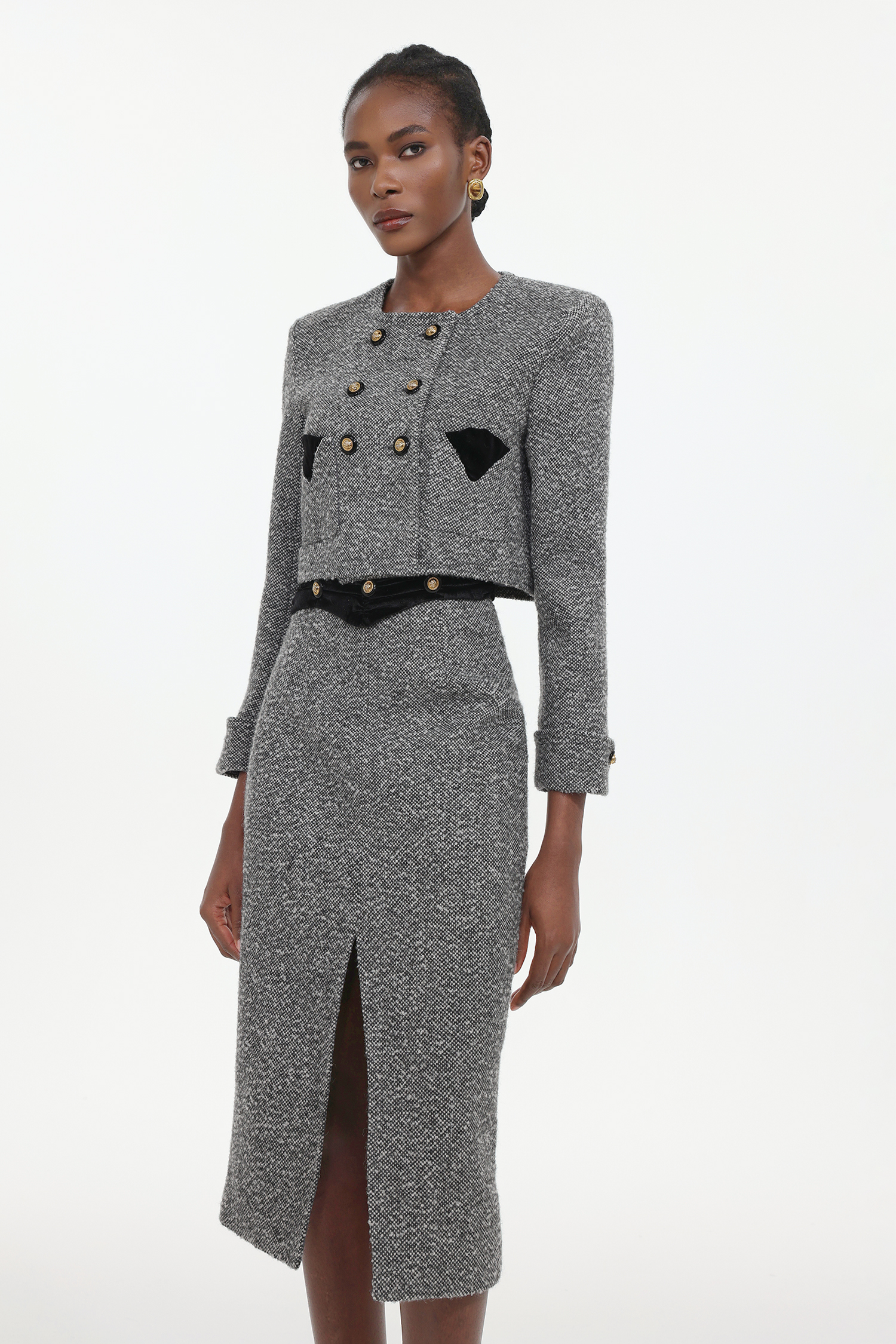 Lilani Classic Tailored Woven Top And Skirt Two-Piece Set