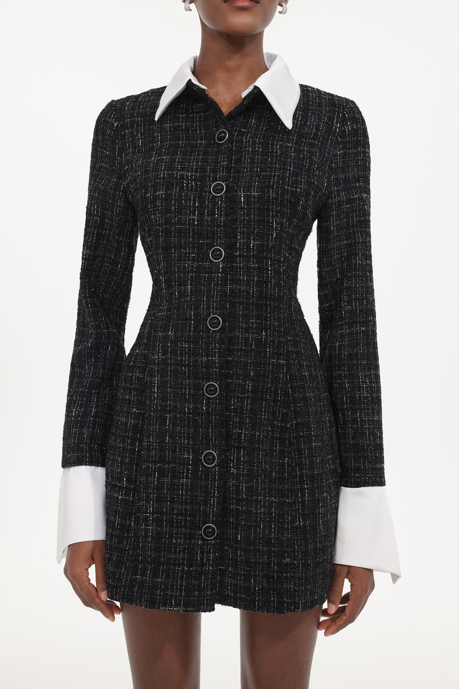 Erryn Elegant Tailored Long Sleeve Woven Mini Dress