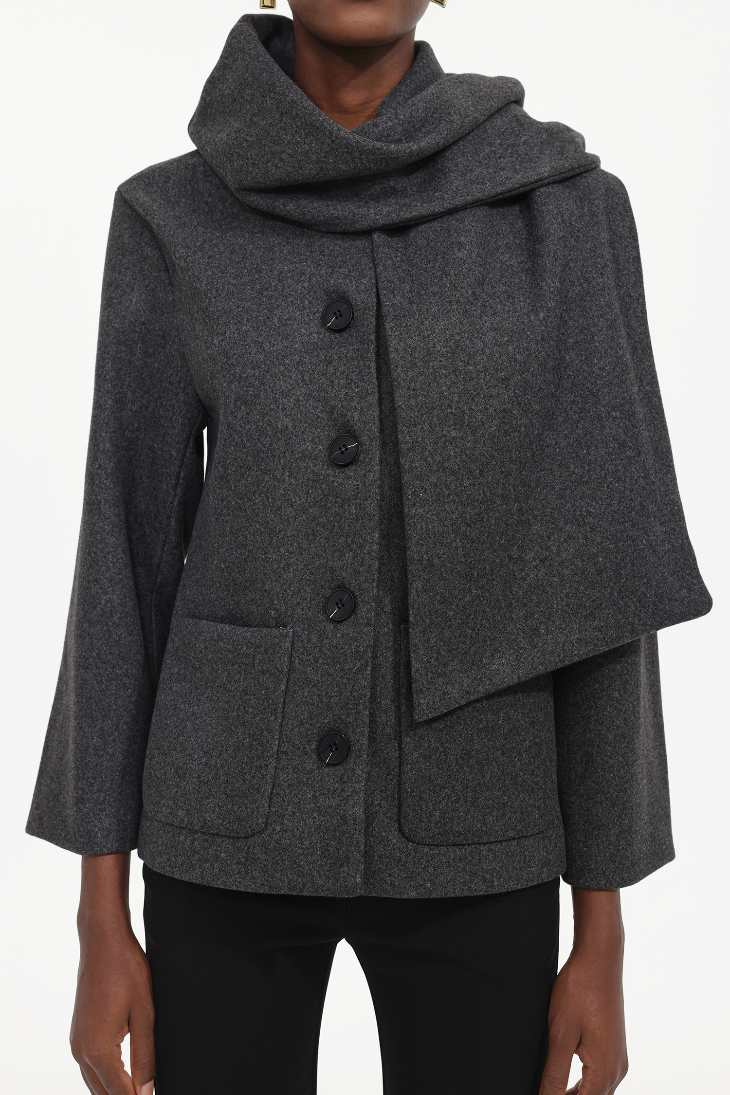 Xapana Elegant Tailored Long Sleeve Woven Coat