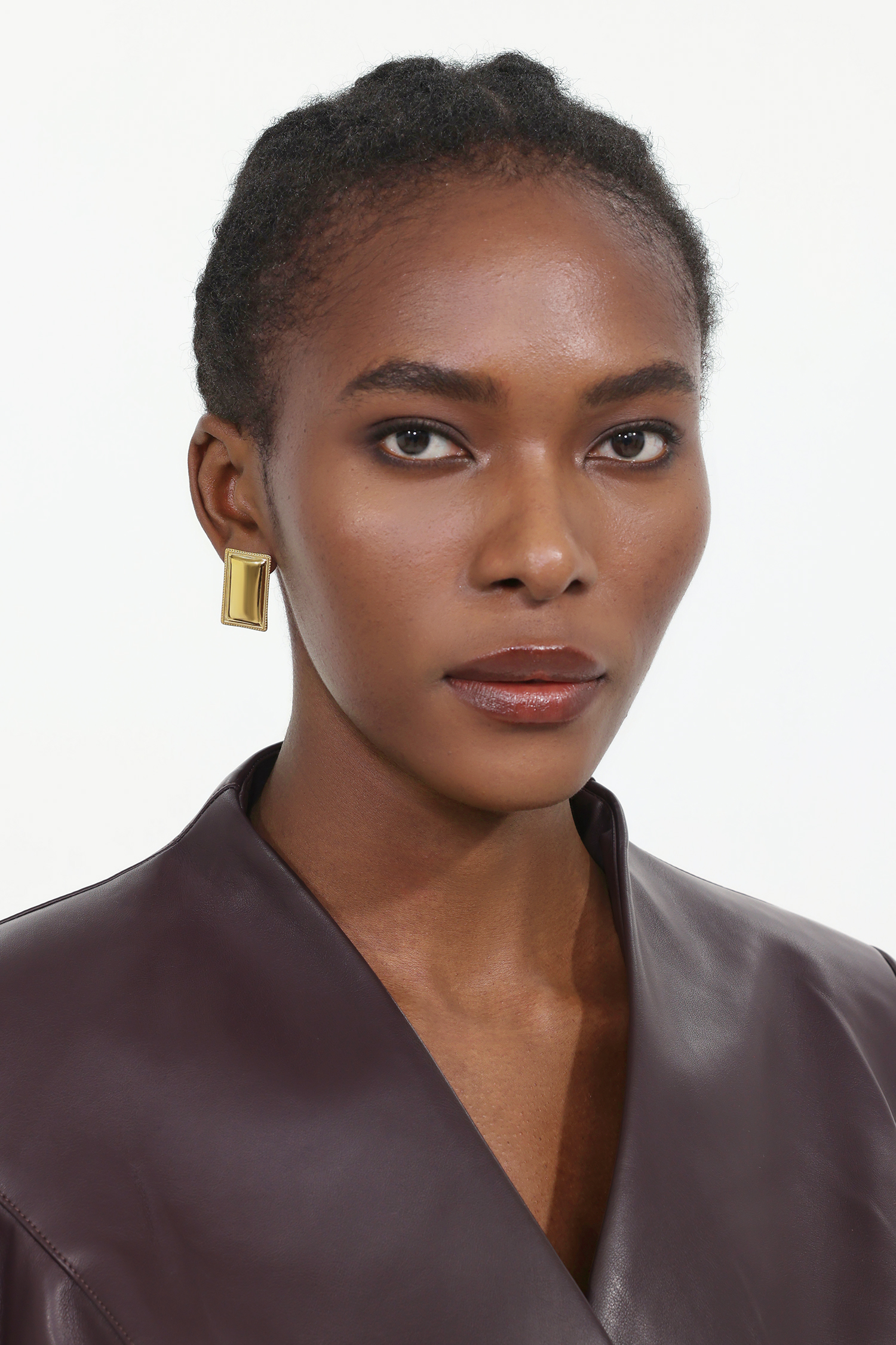 Roche Square Metal Earrings