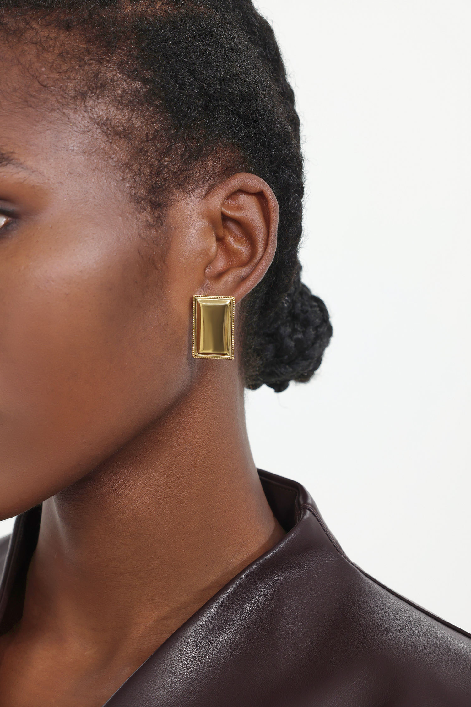 Roche Square Metal Earrings