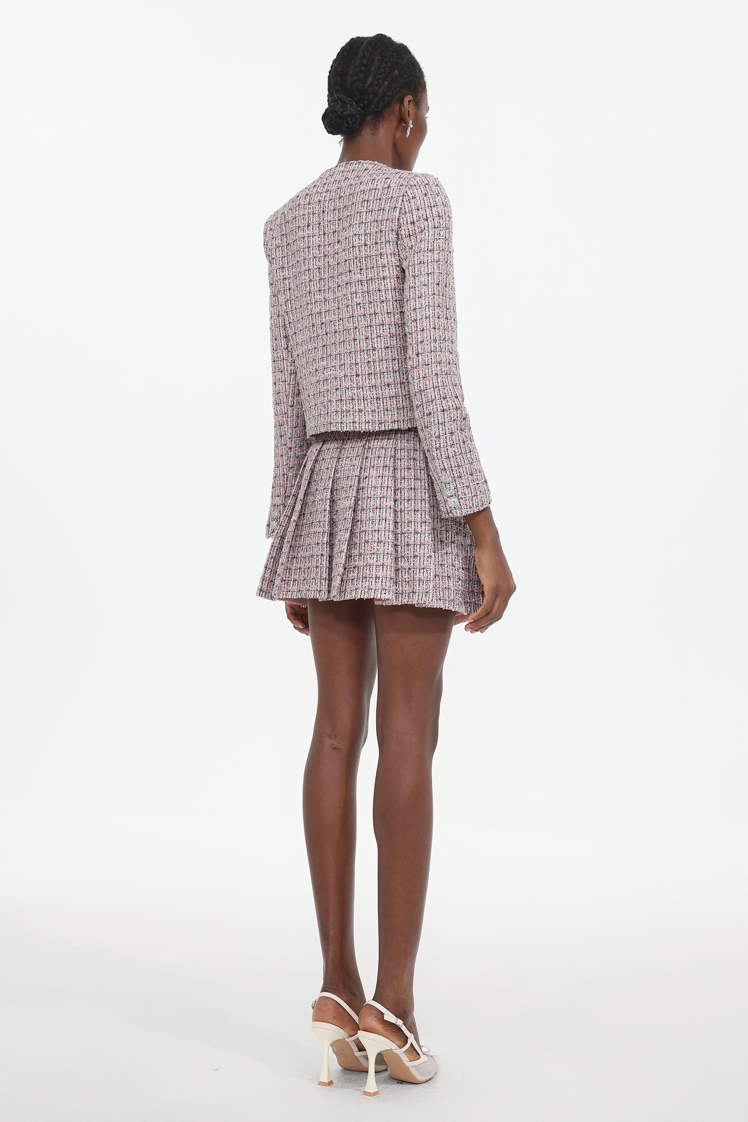 Habane Classic Tailored Tweed Top And Skirt Two-Piece Set 