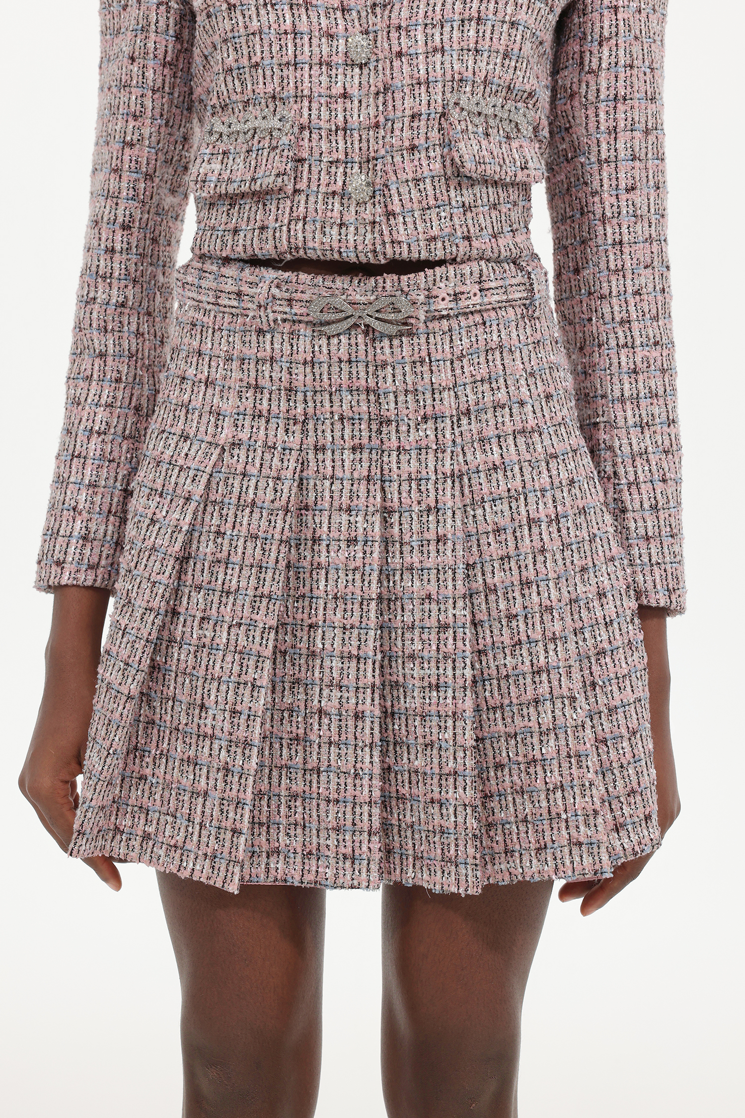 Habane Classic Tailored Tweed Top And Skirt Two-Piece Set 
