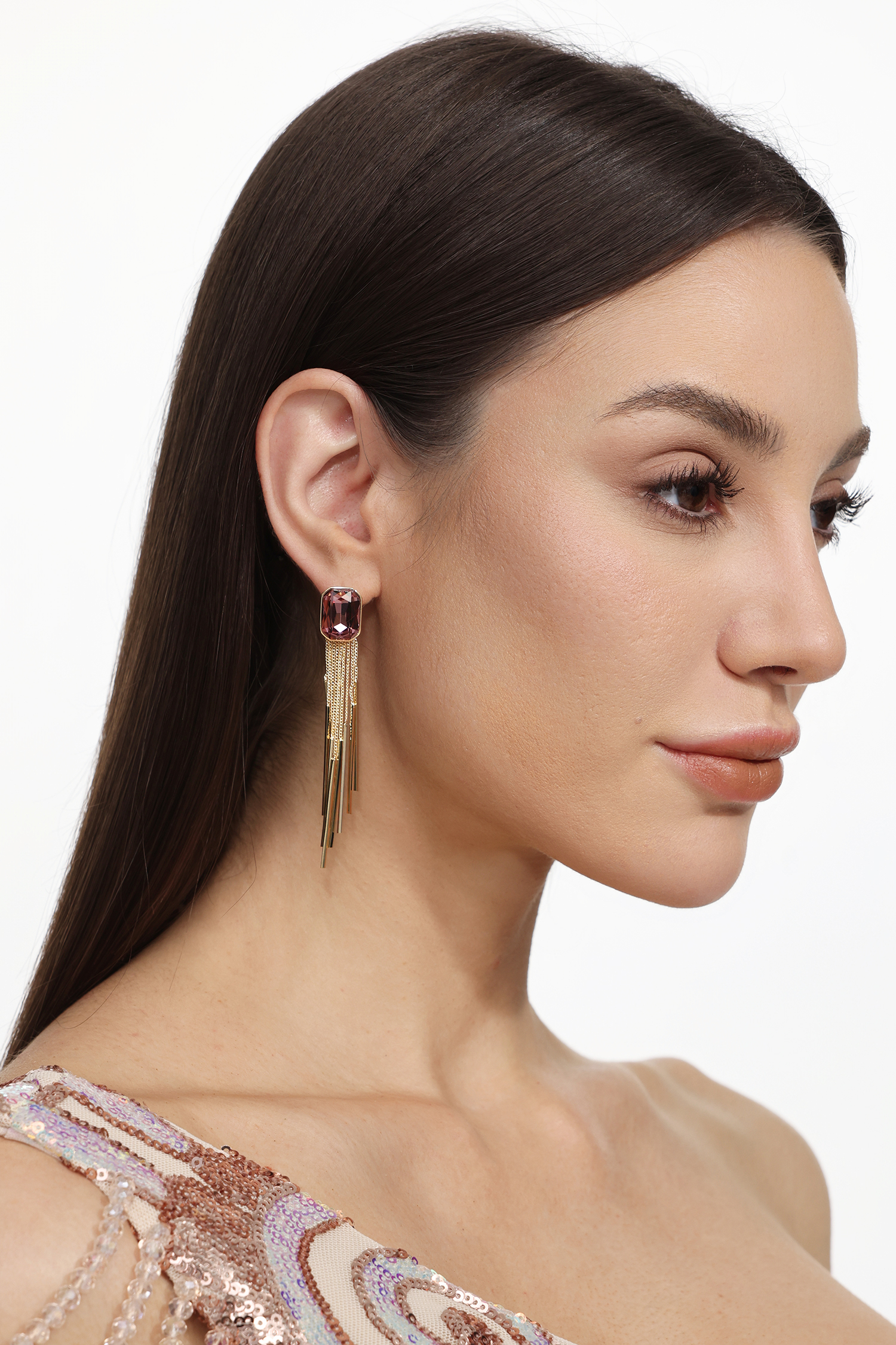 Havera Geometry Tassels Square  Earrings