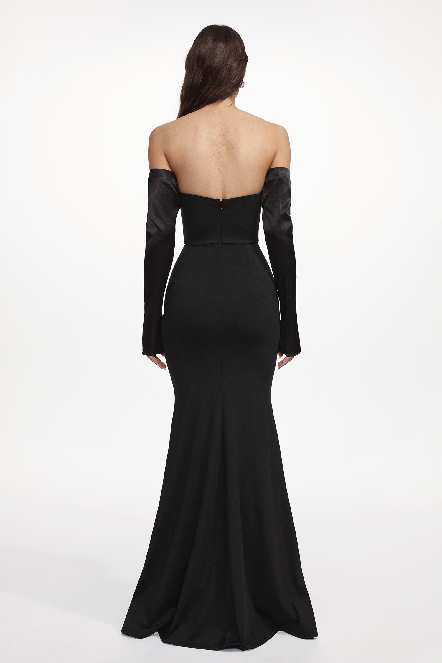 Lalila Elegant Cinched Waist Long Sleeve Pleated Maxi Dress