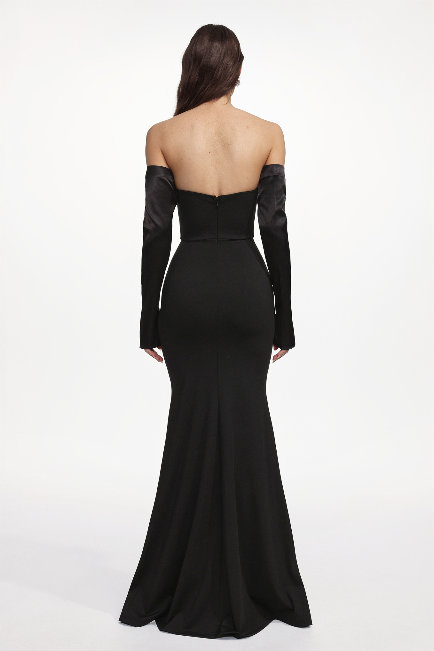 Lalila Elegant Cinched Waist Long Sleeve Pleated Maxi Dress