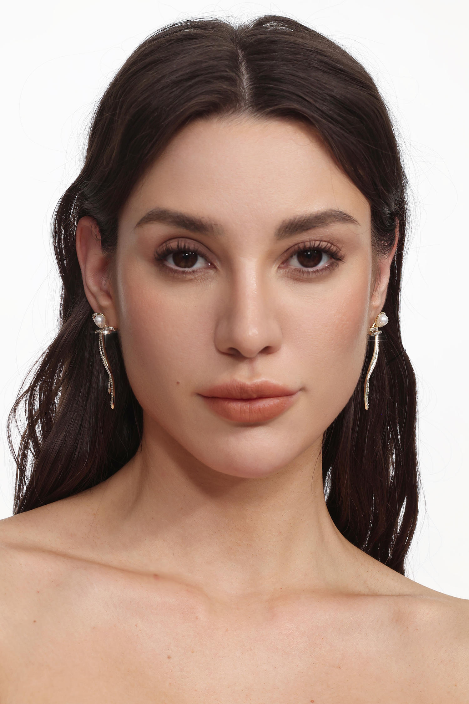 Serren Floral Pearl Diamond Twist Earrings