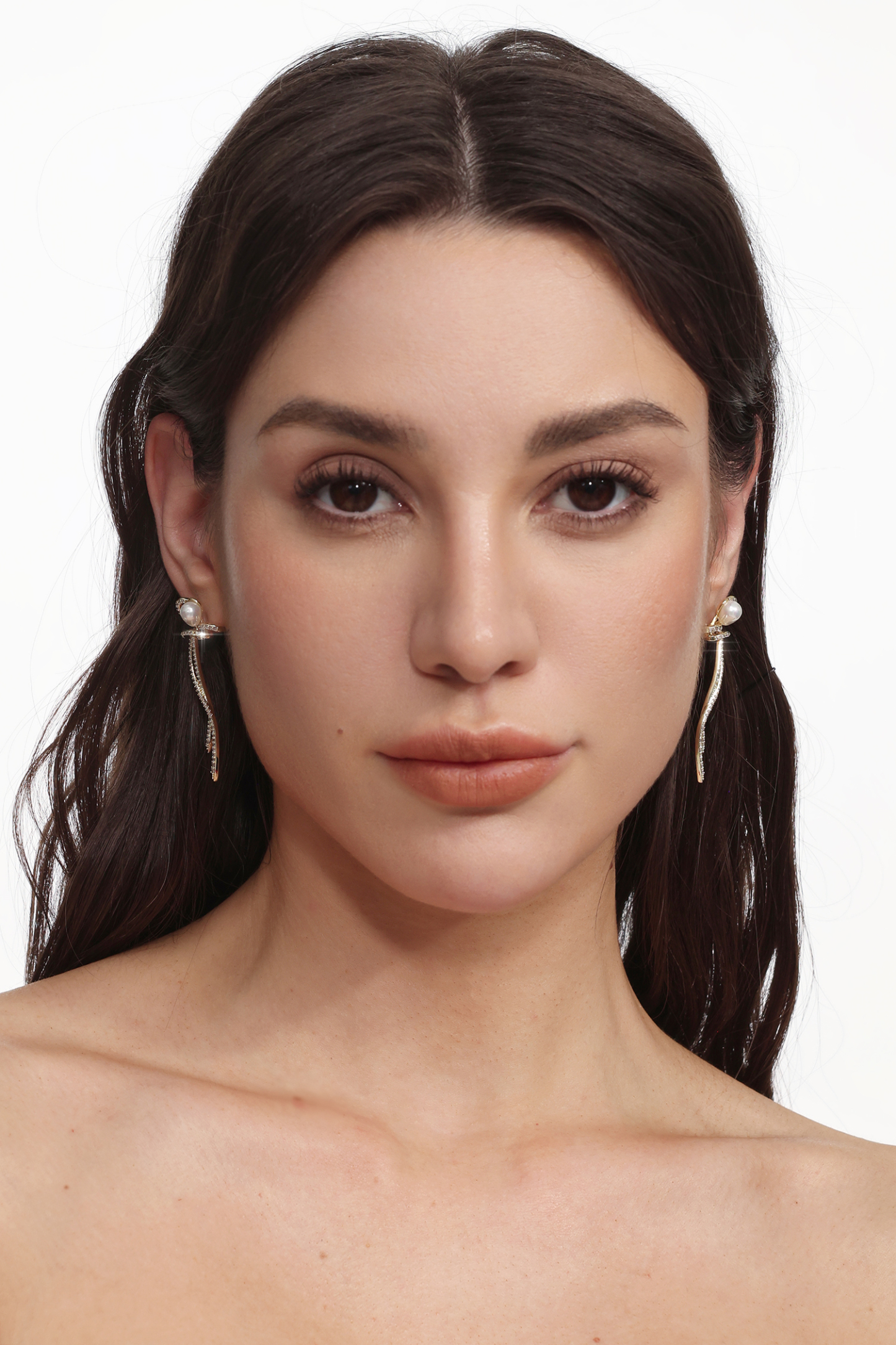 Serren Floral Pearl Diamond Twist Earrings