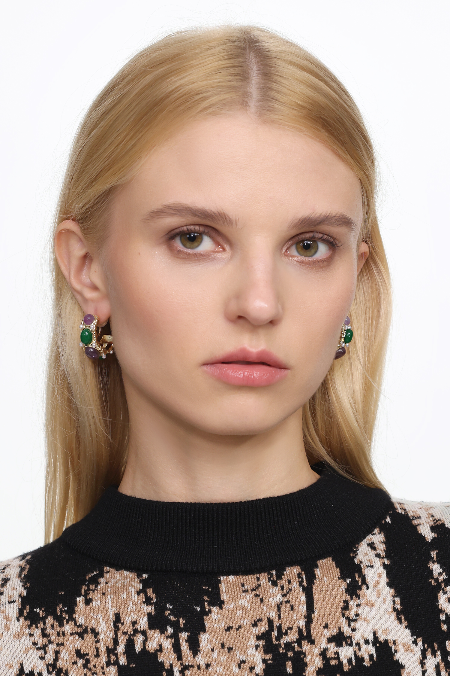 Gaia Pearl Metal Earrings