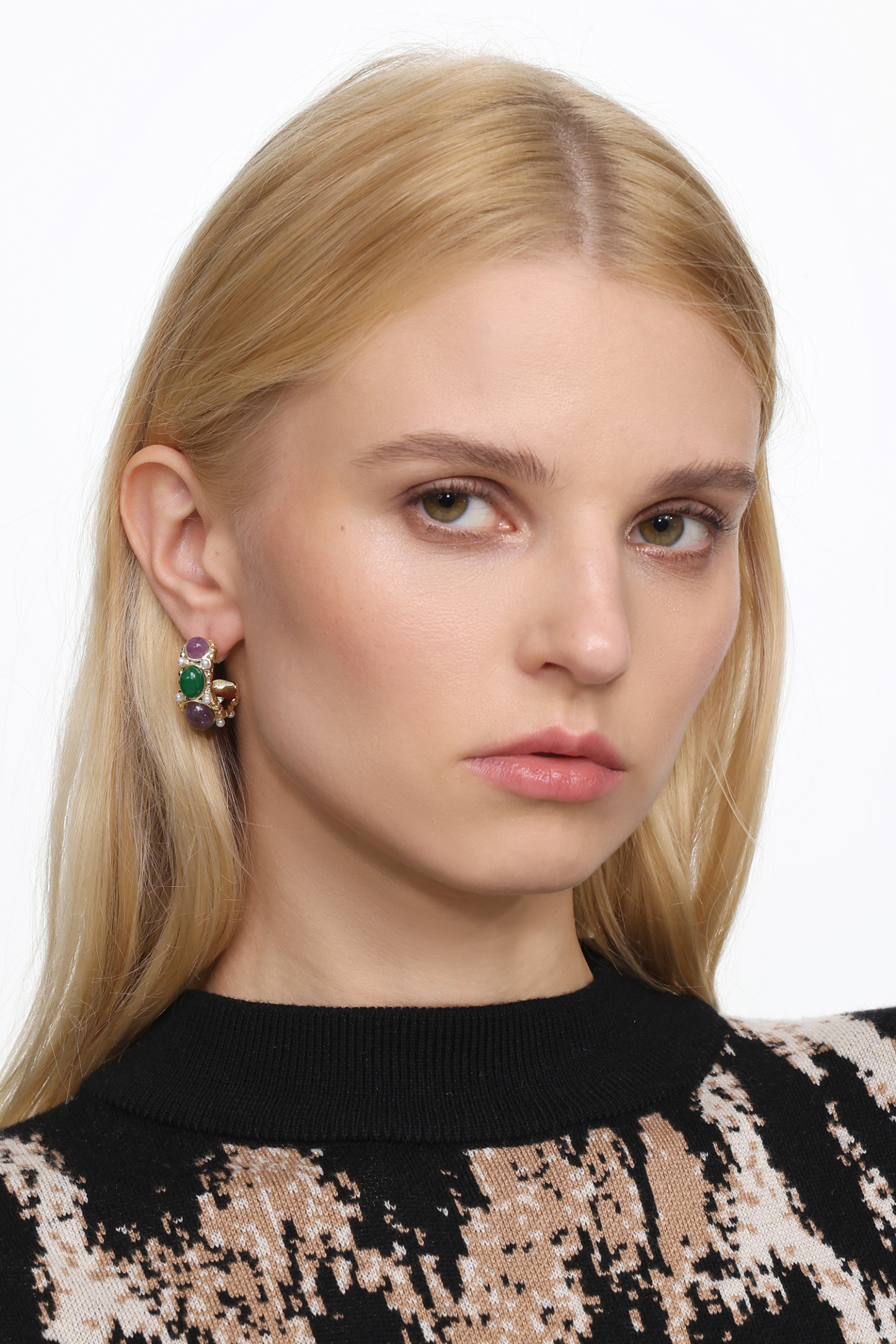 Gaia Pearl Metal Earrings