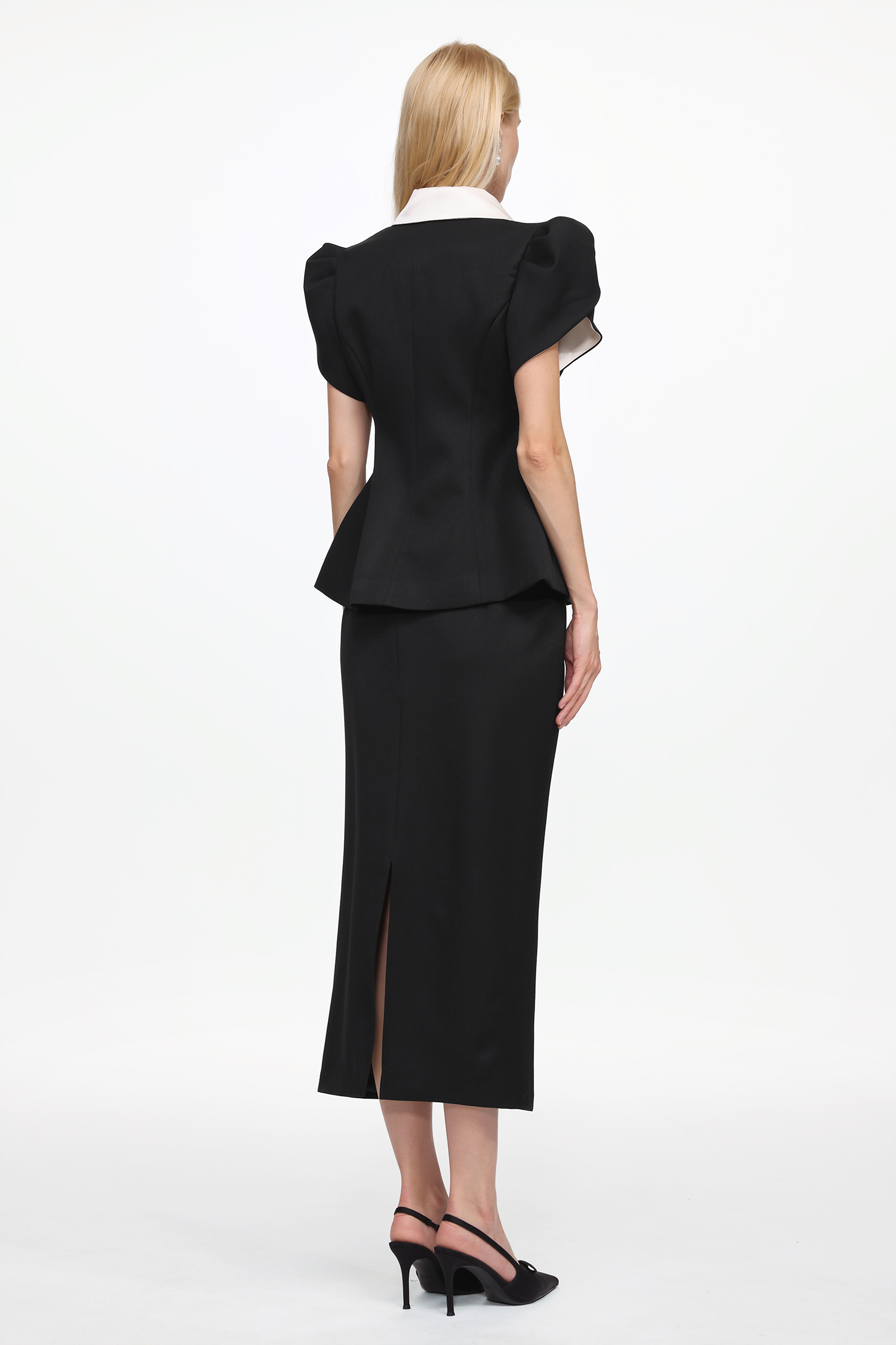 Katrina Classic Tailored Contrast Jacket and Skirt Set