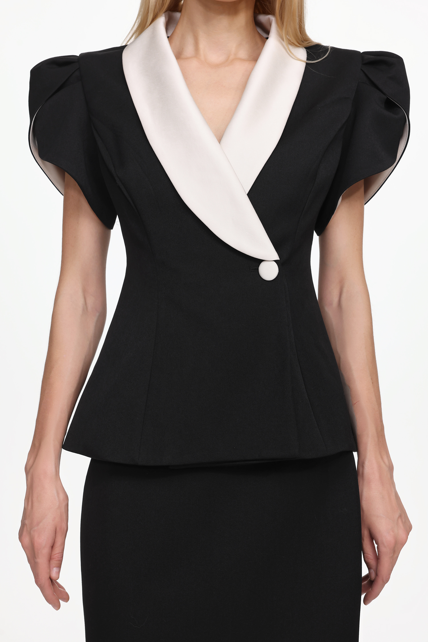 Katrina Classic Tailored Contrast Jacket and Skirt Set