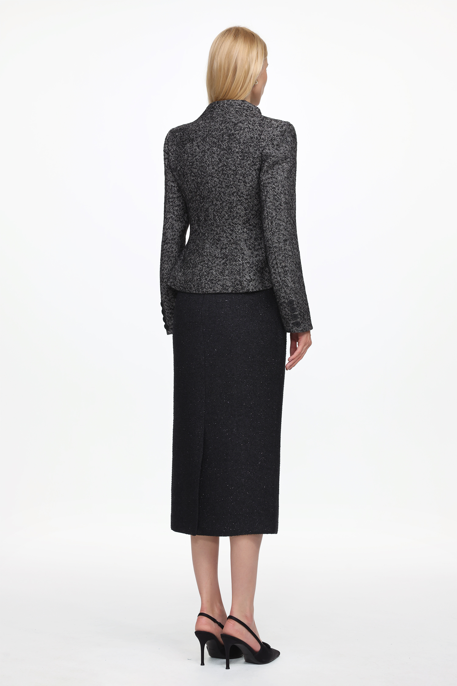 Vleah Classic Tailored Long Sleeve Asymmetric Blazer