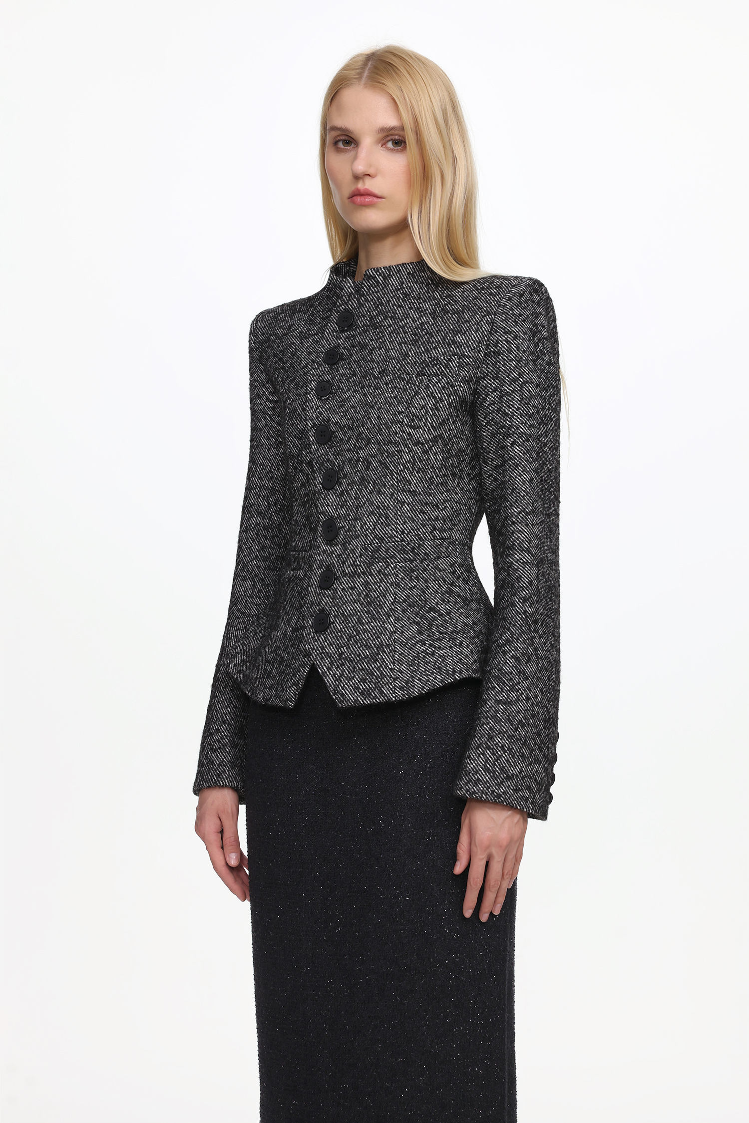 Vleah Classic Tailored Long Sleeve Asymmetric Blazer