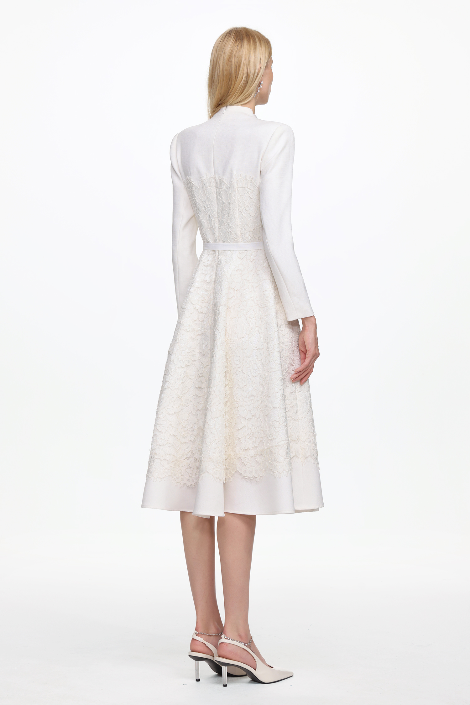 Paulina Elegant Tailored Long Sleeve Lace Maxi Dress